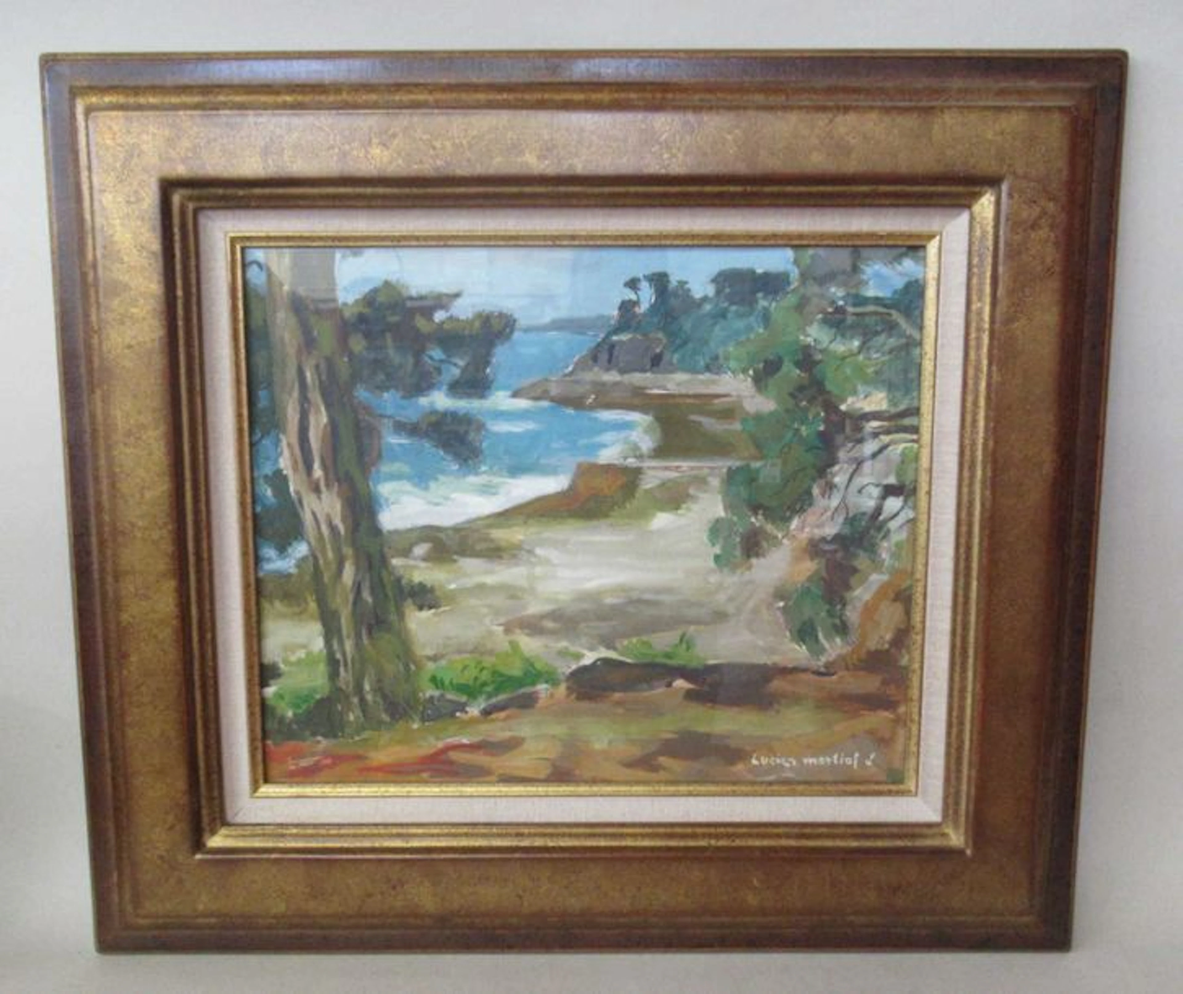 Lucien MARTIAL (1892-1987) "Bord de mer" Gouache sur carton signée...