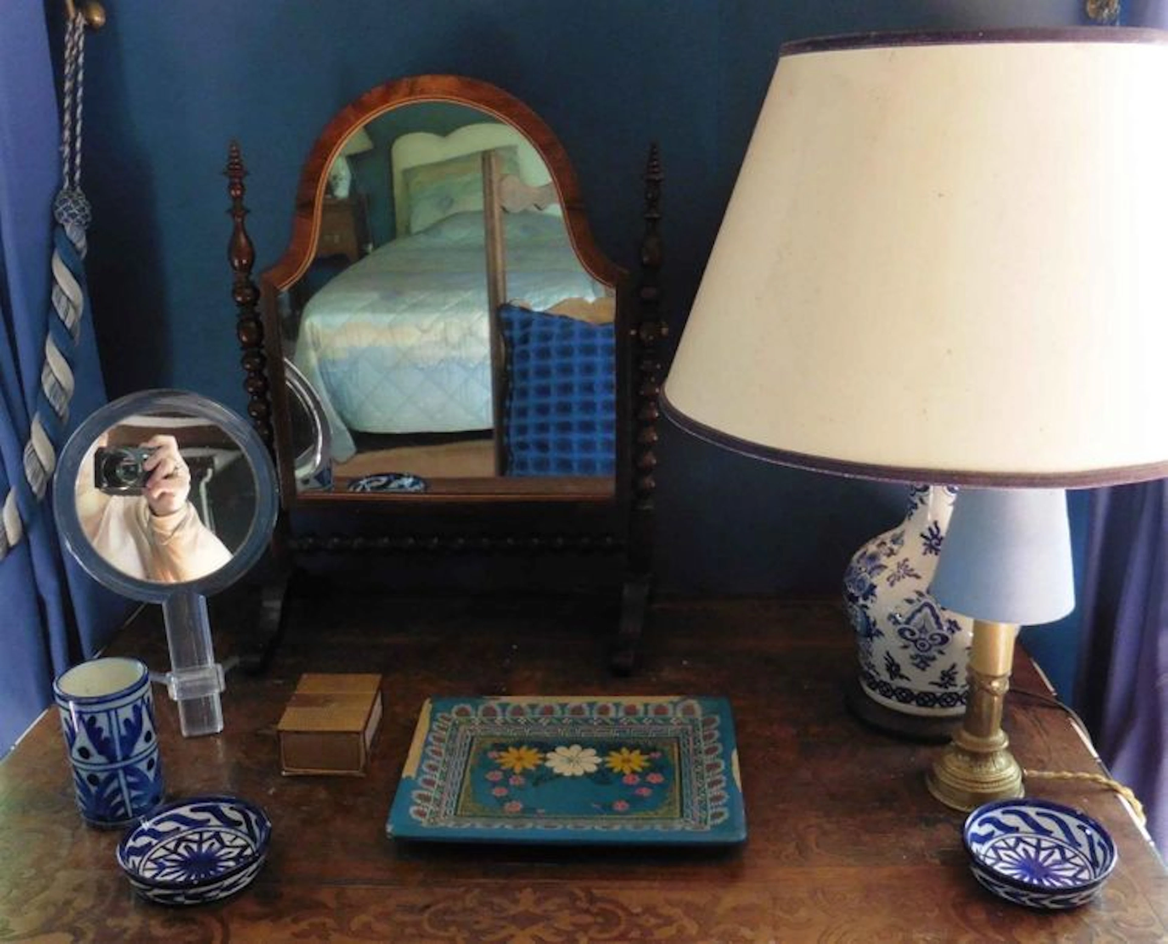 Miroir psyché en noyer tourné - XIXe siècle Chaise en bois -...