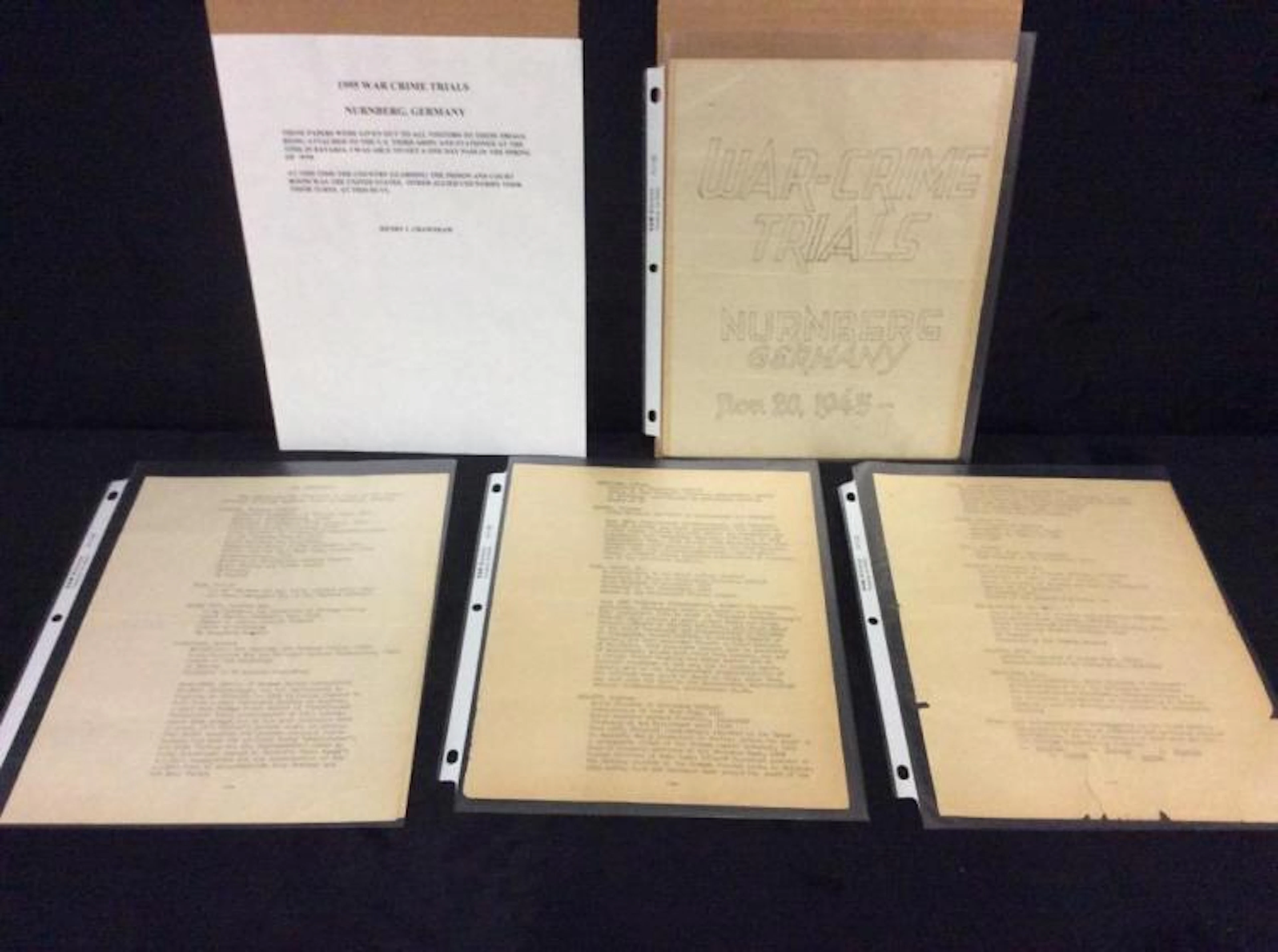 Authentic 1945/46 Nuremburg War Crimes Hand out for the...