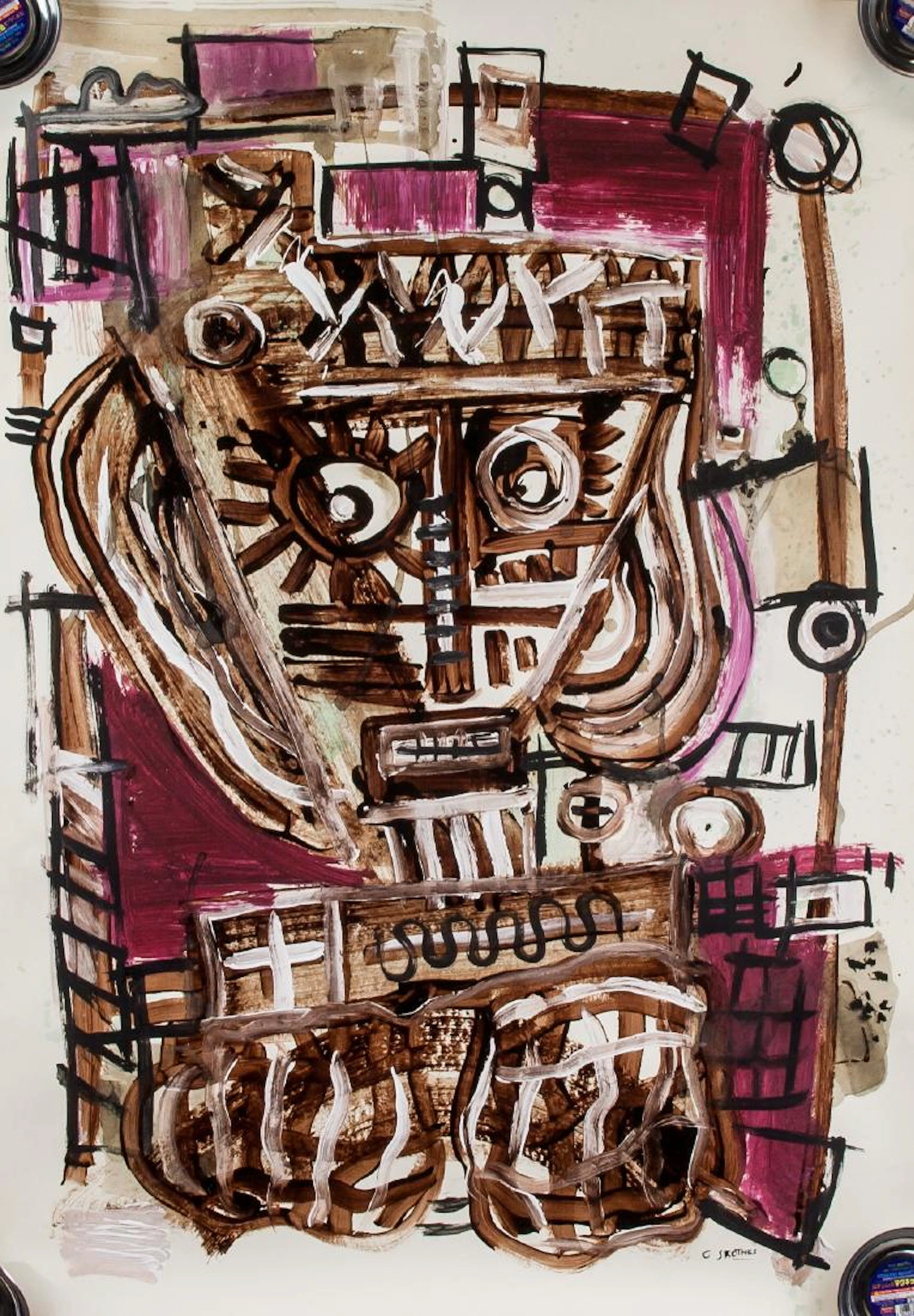 CECIL SKOTNES South African 1926-2009 Ink Acrylic