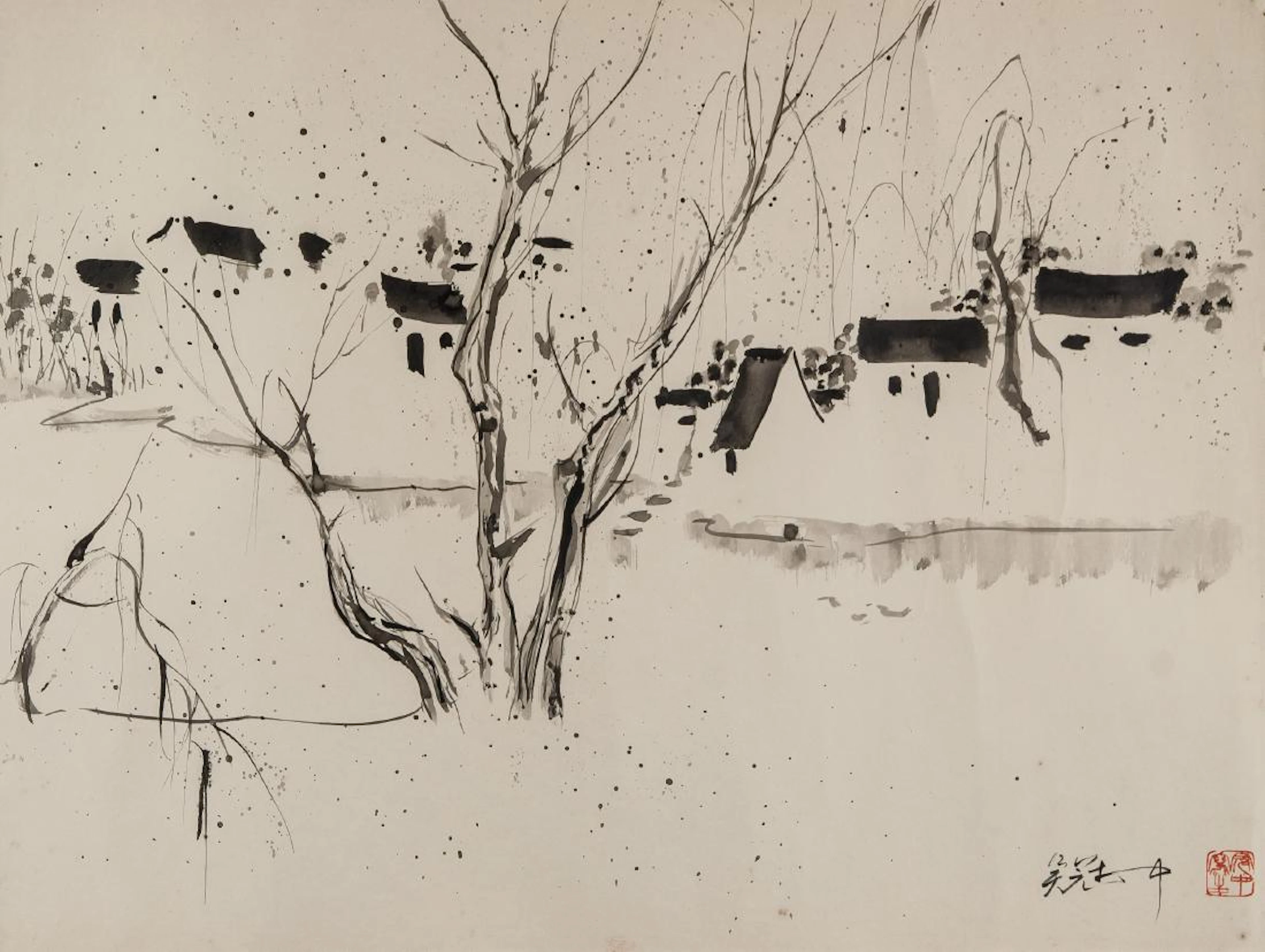 WU GUANZHONG Chinese 1919-2010 Watercolor on Paper