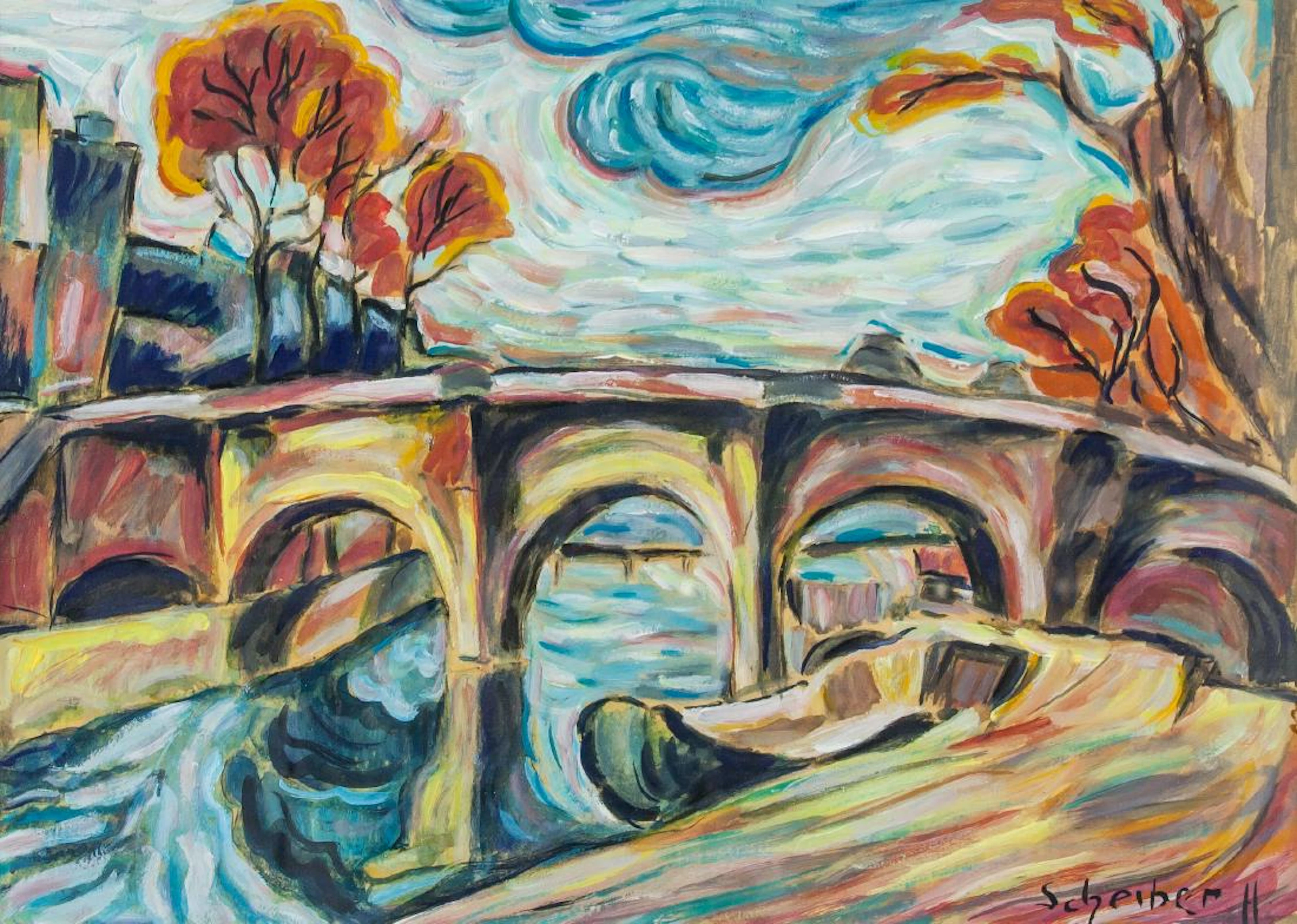 HUGO SCHEIBER Hungarian 1873-1950 Gouache on Paper