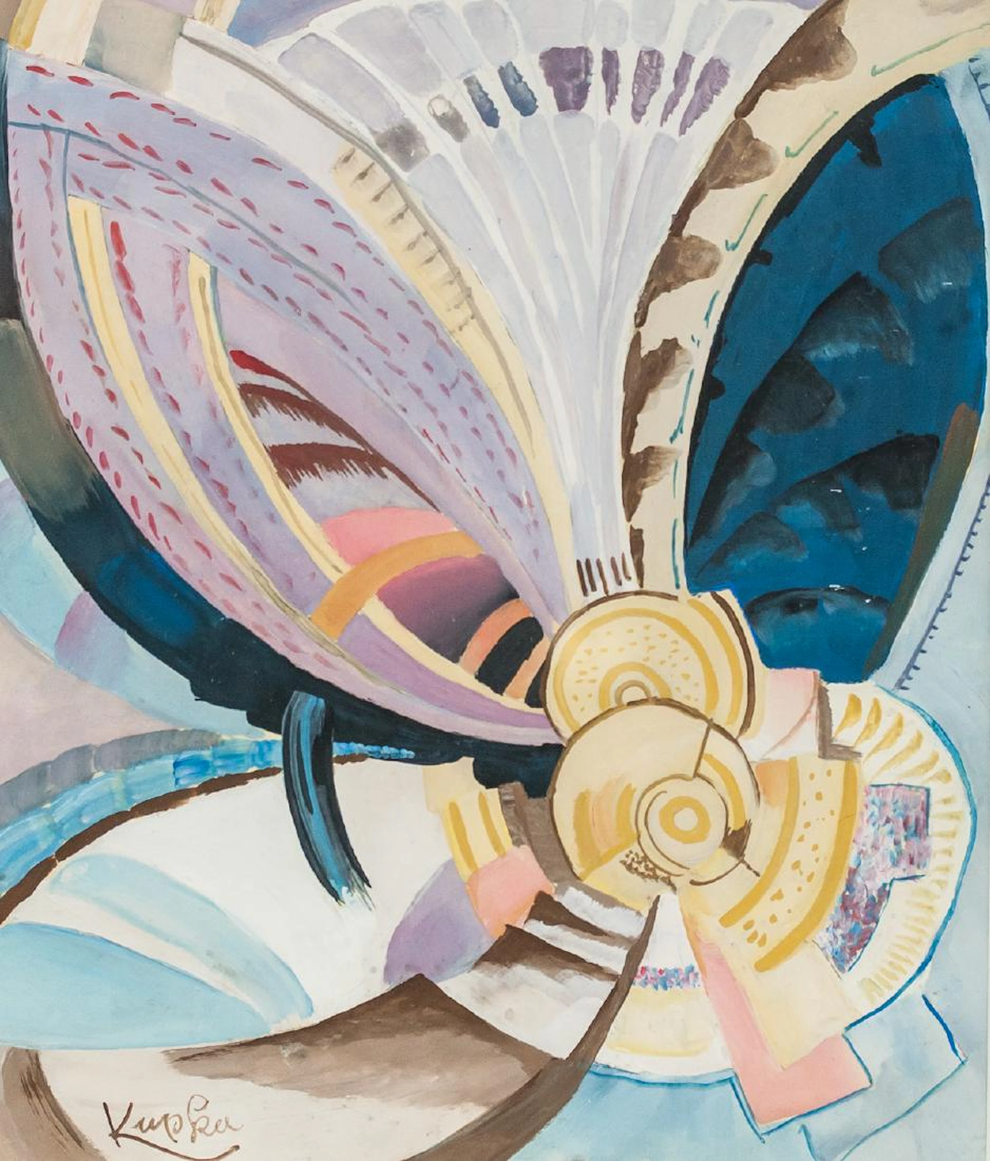 Frantisek Kupka Czech Abstract Gouache on Paper