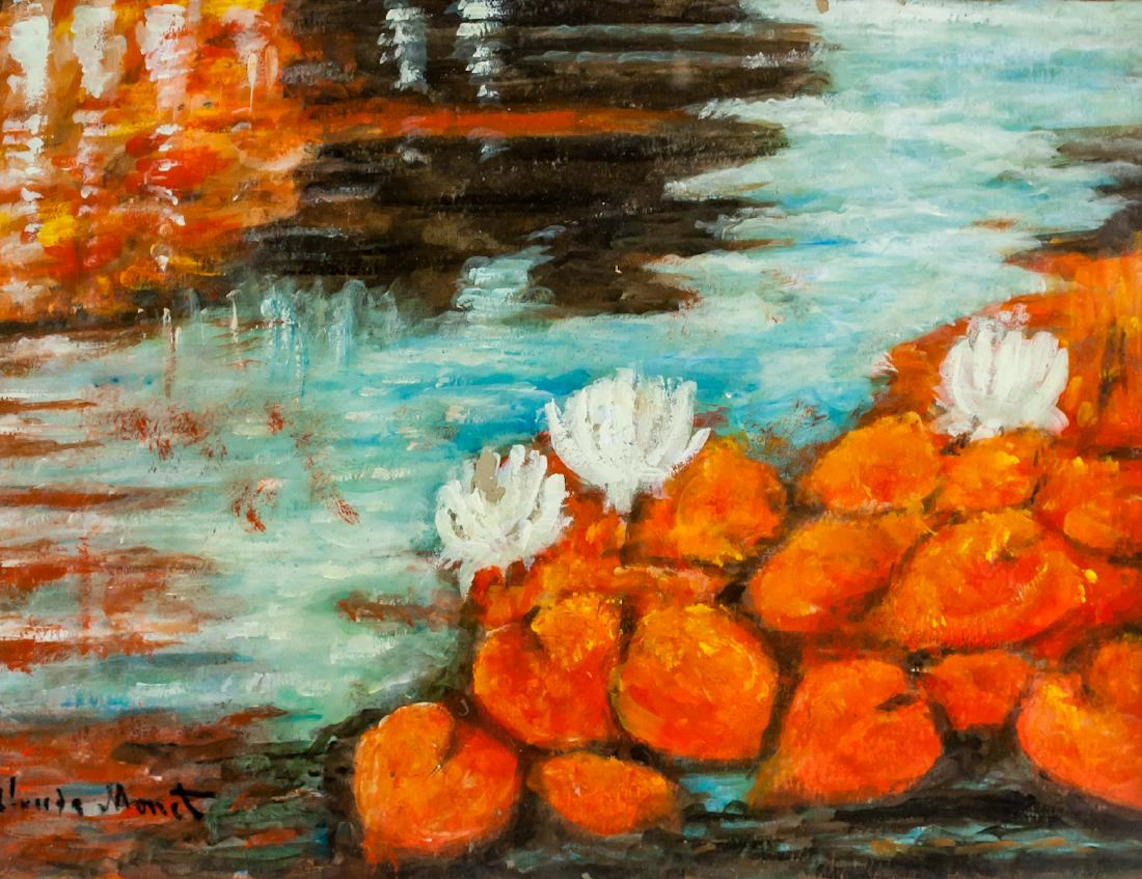 French Impressionist Oil on Paper Signed Monet48