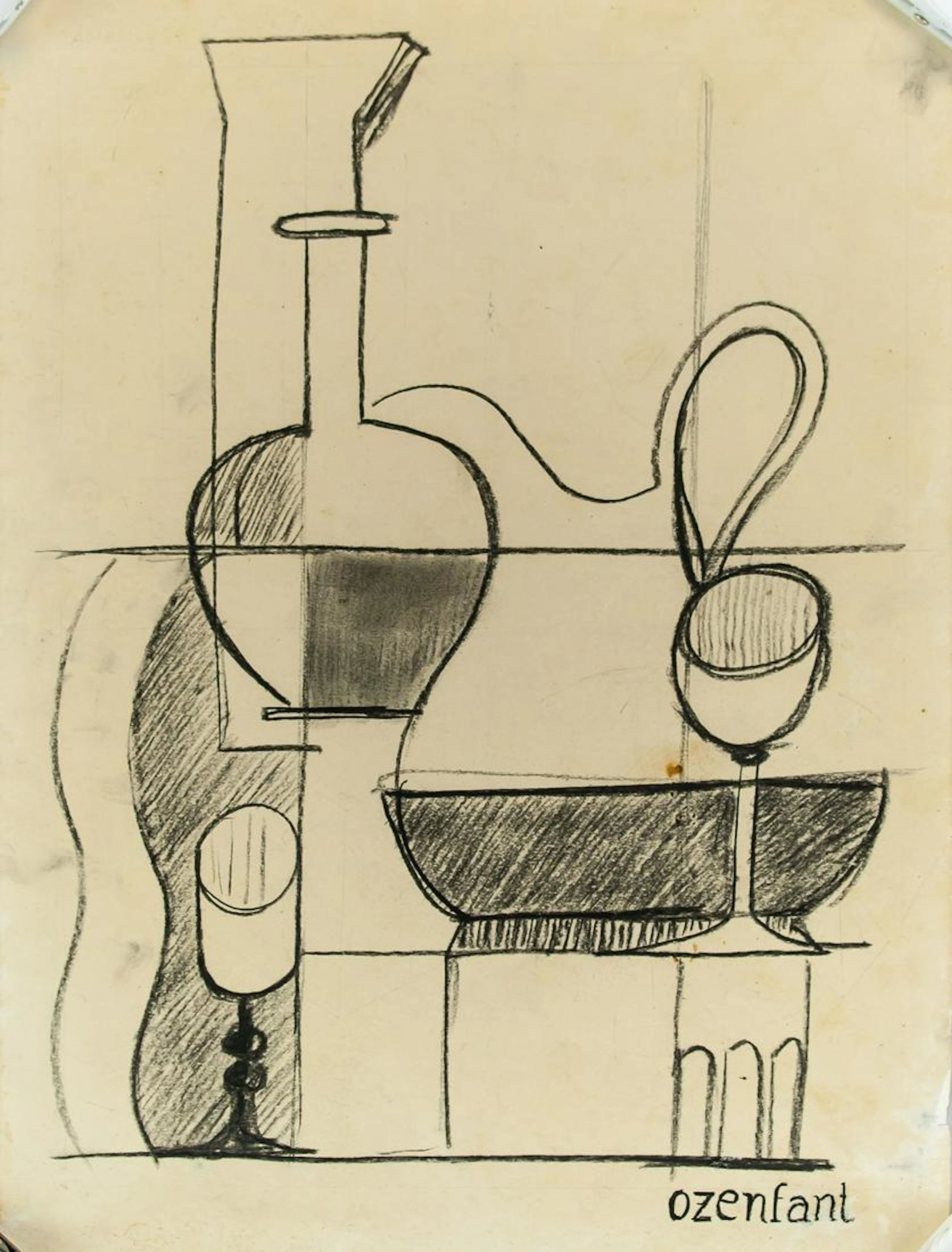 Amedee Ozenfant French De Stijl Charcoal Paper