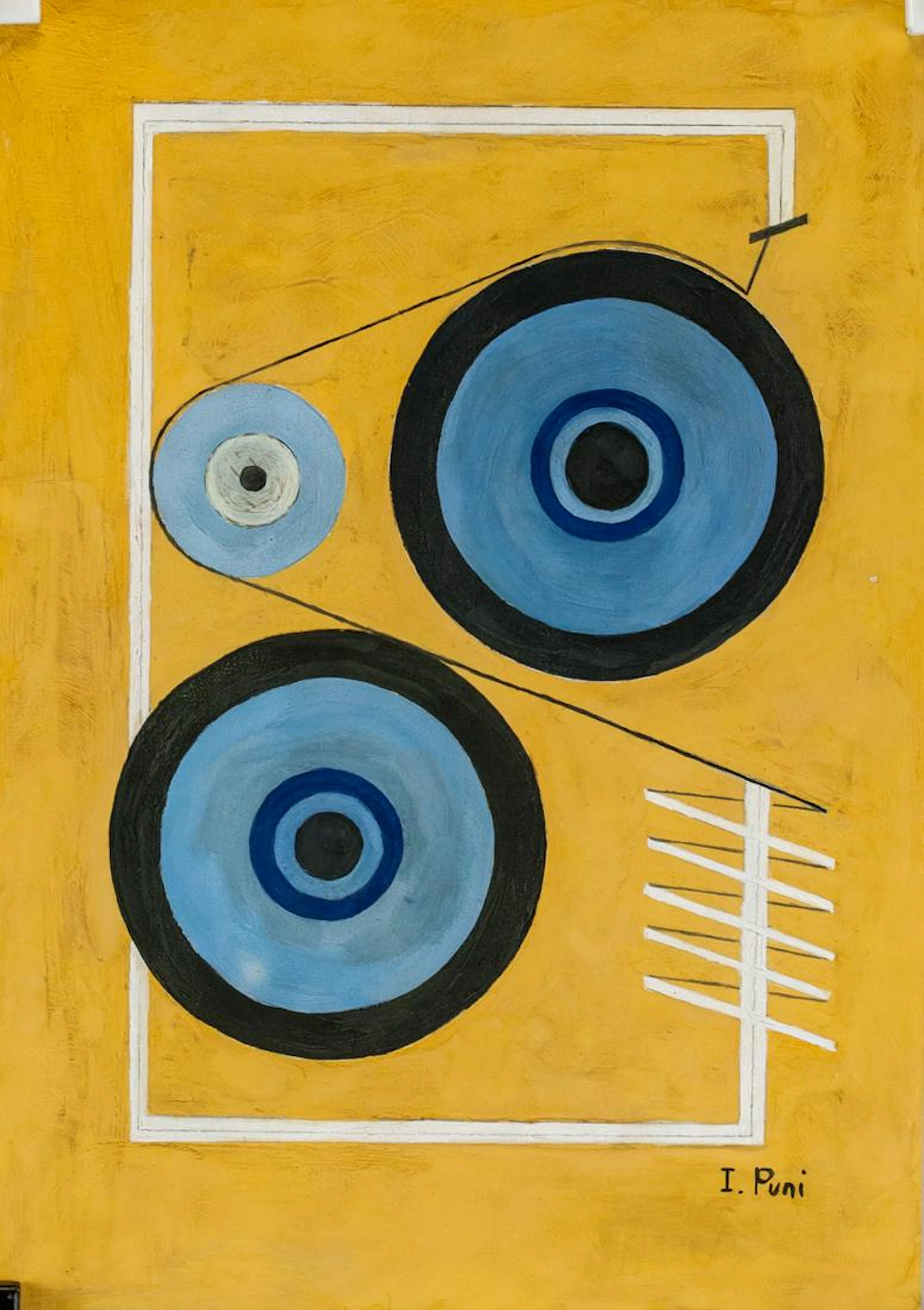 Ivan Puni Russian Suprematist Tempera on Paper