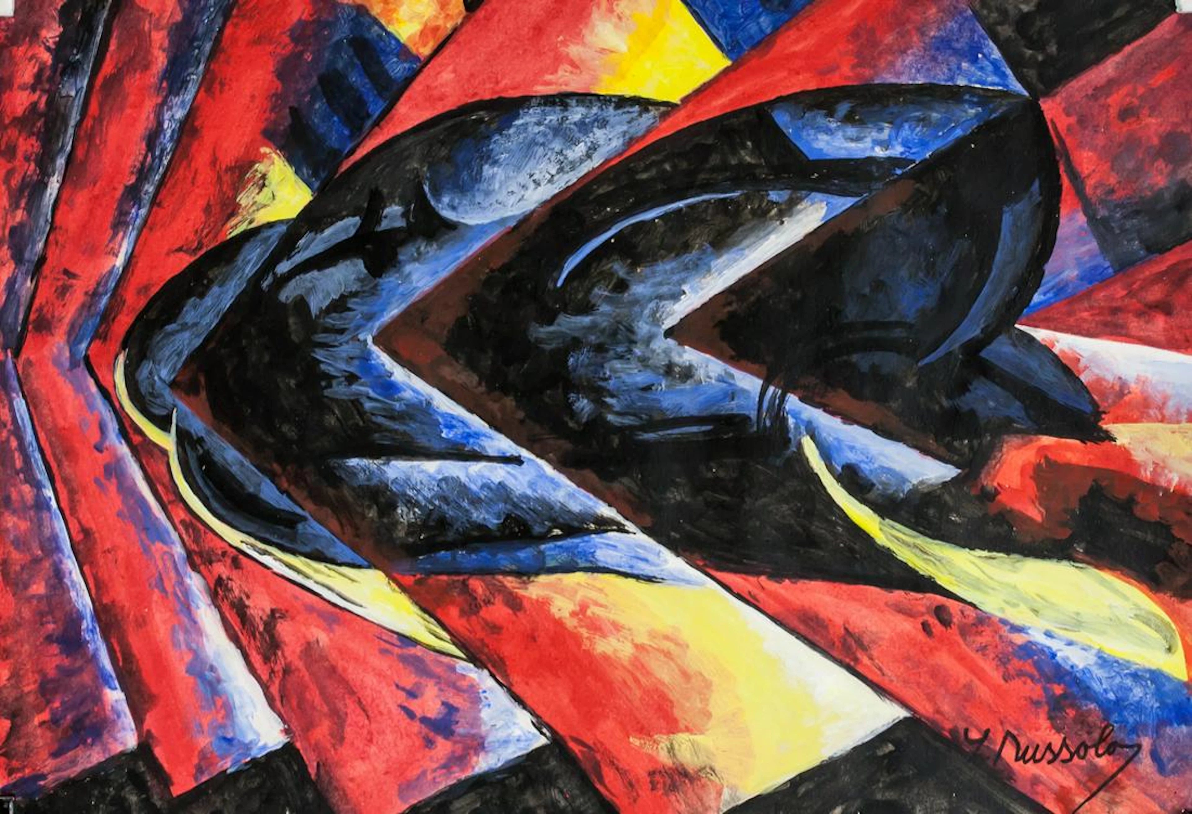 Luigi Russolo Italian Futurist Gouache on Paper