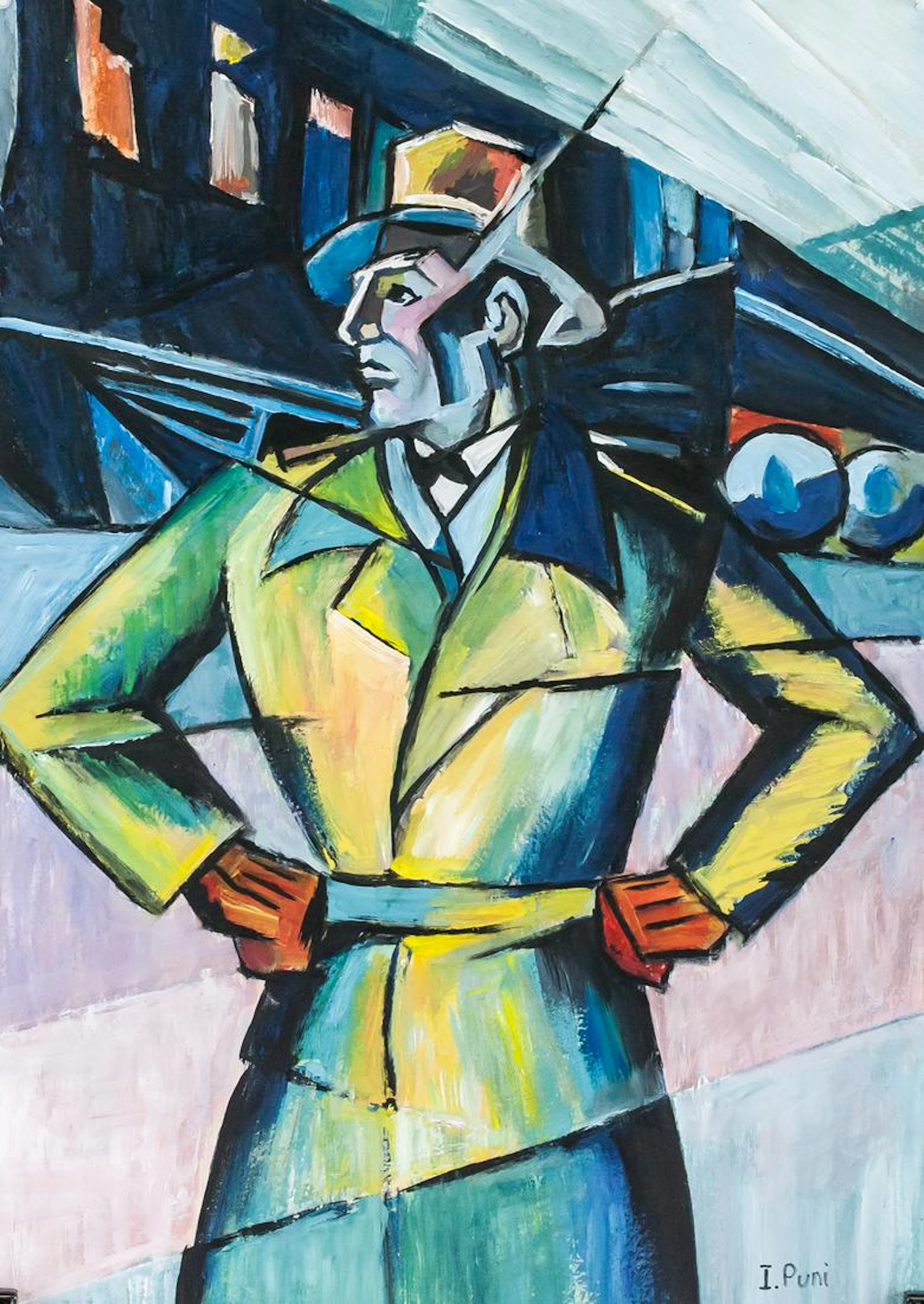 Ivan Puni Russian Suprematist Gouache on Paper