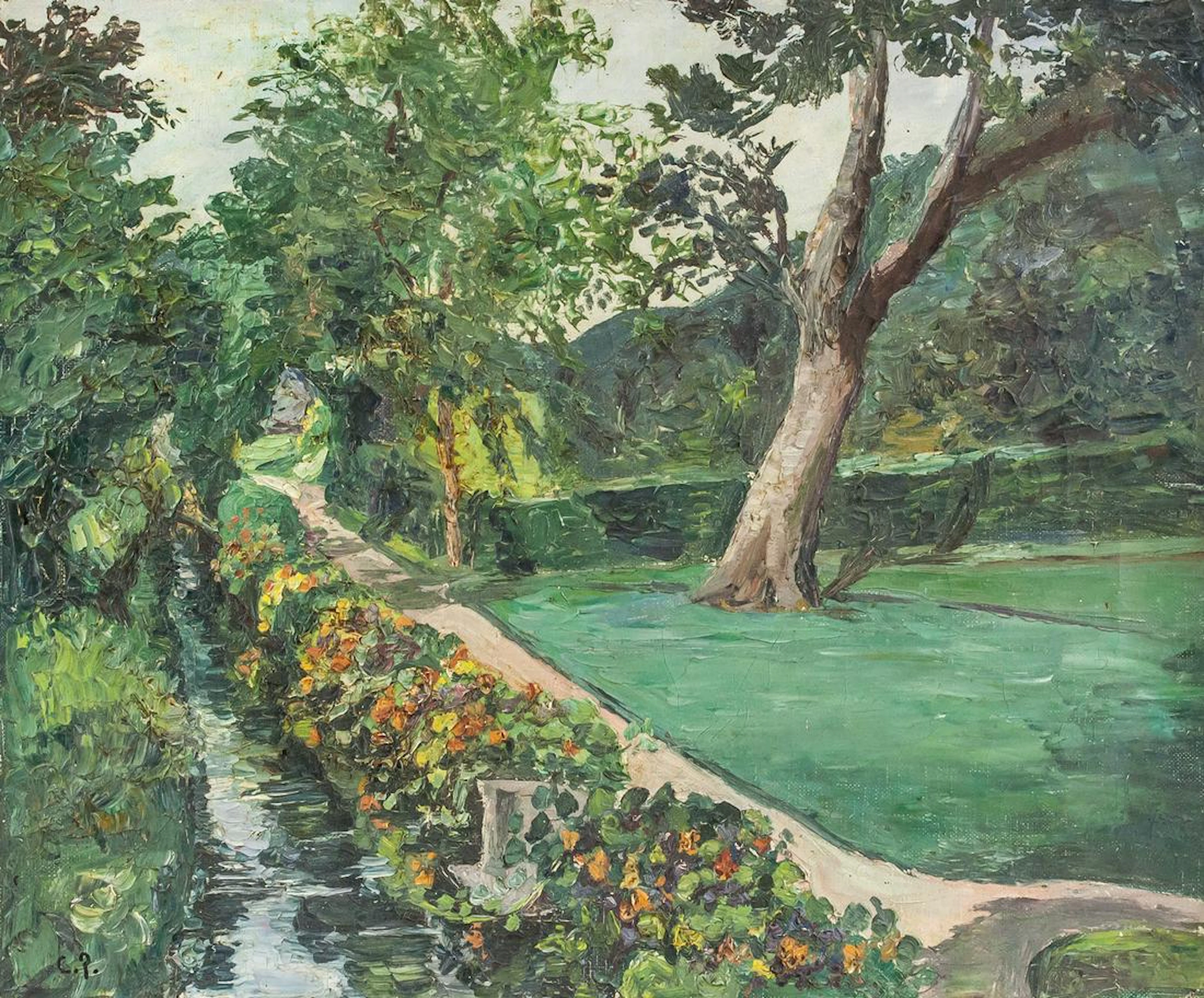 1870 French Impressionist Oil Camille Pissaro?