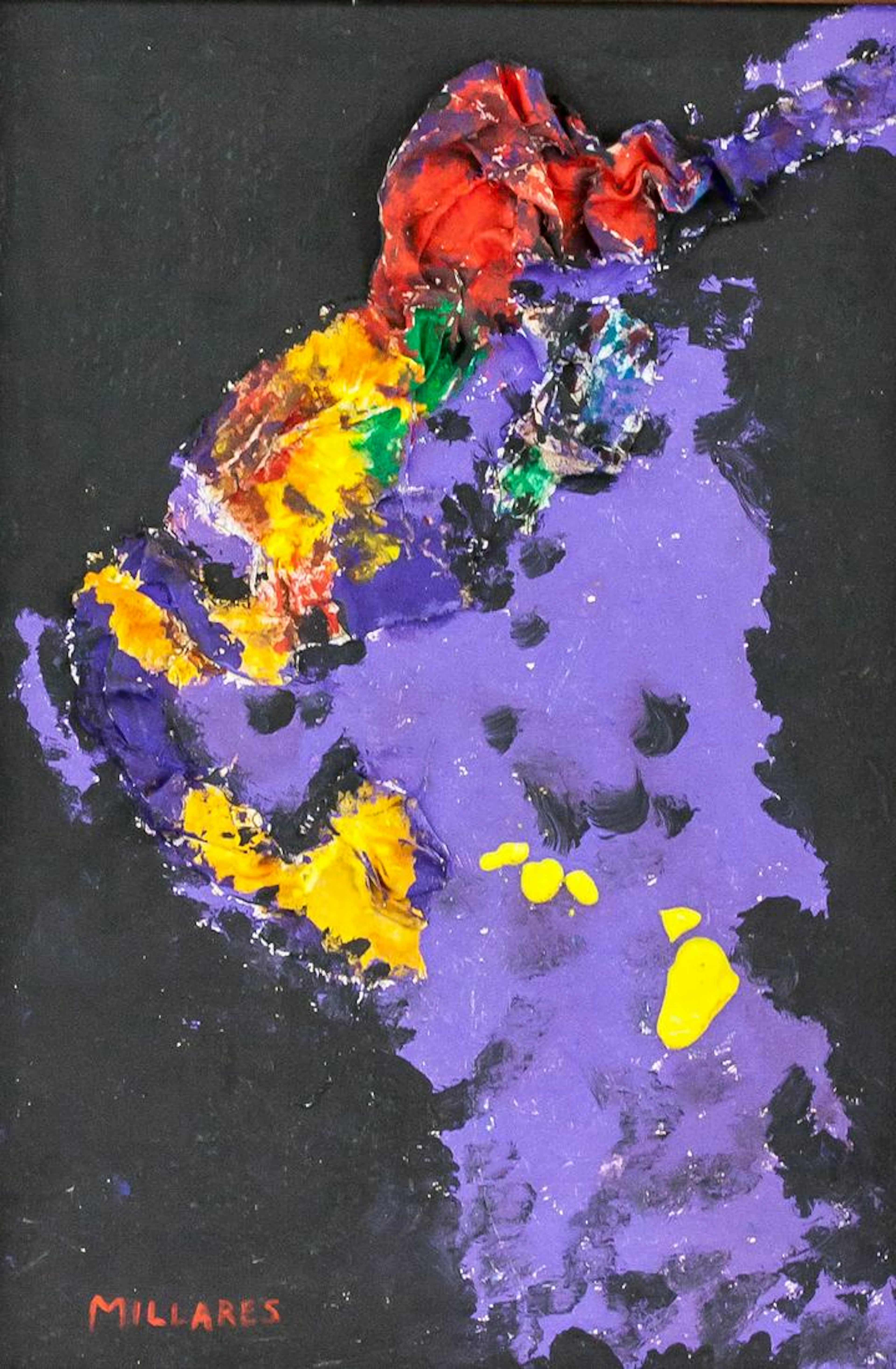 Manolo Millares Spanish Abstract Oil on Canvas