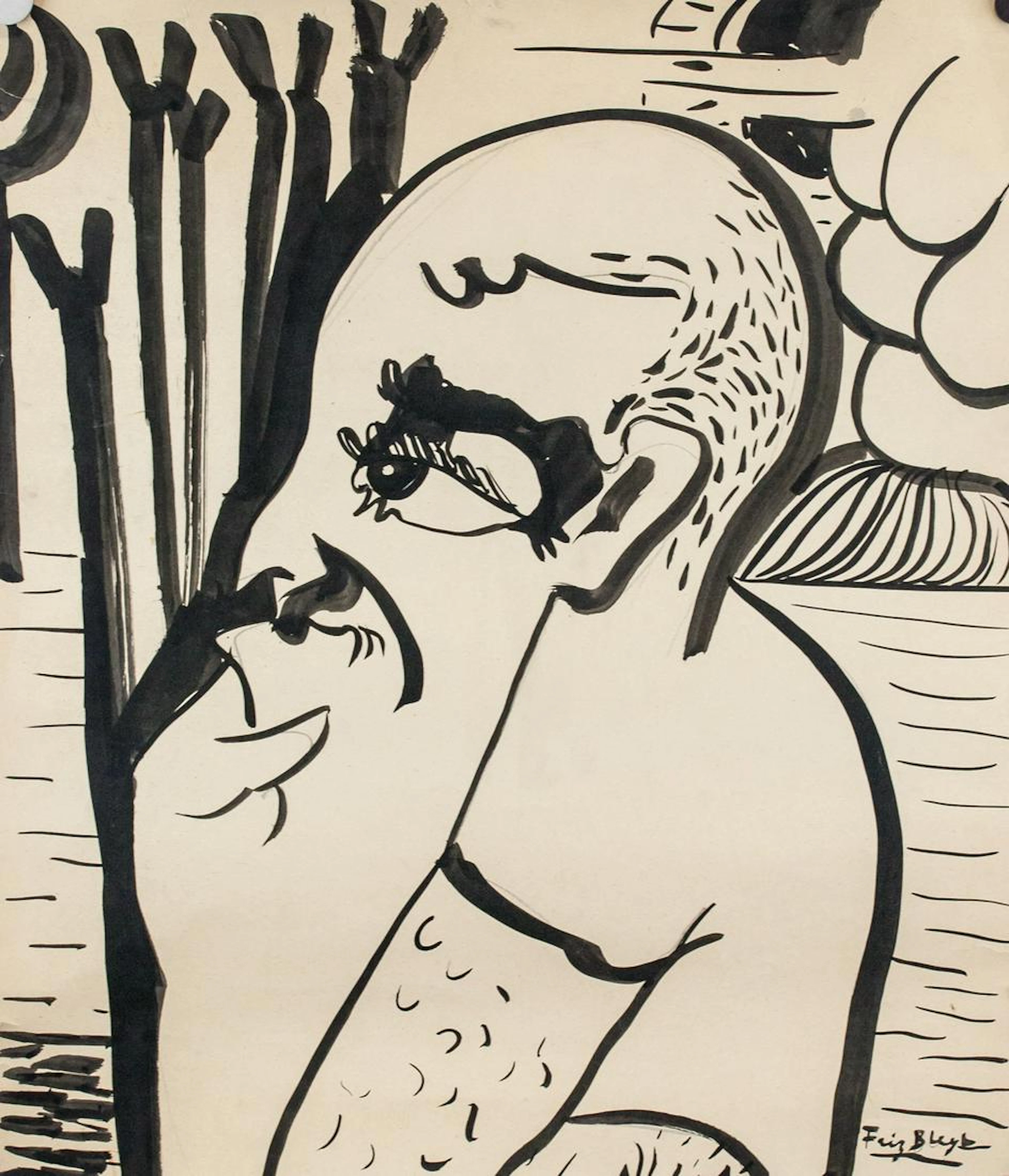 Fritz Bleyl German Expressionist Mixed Media Paper