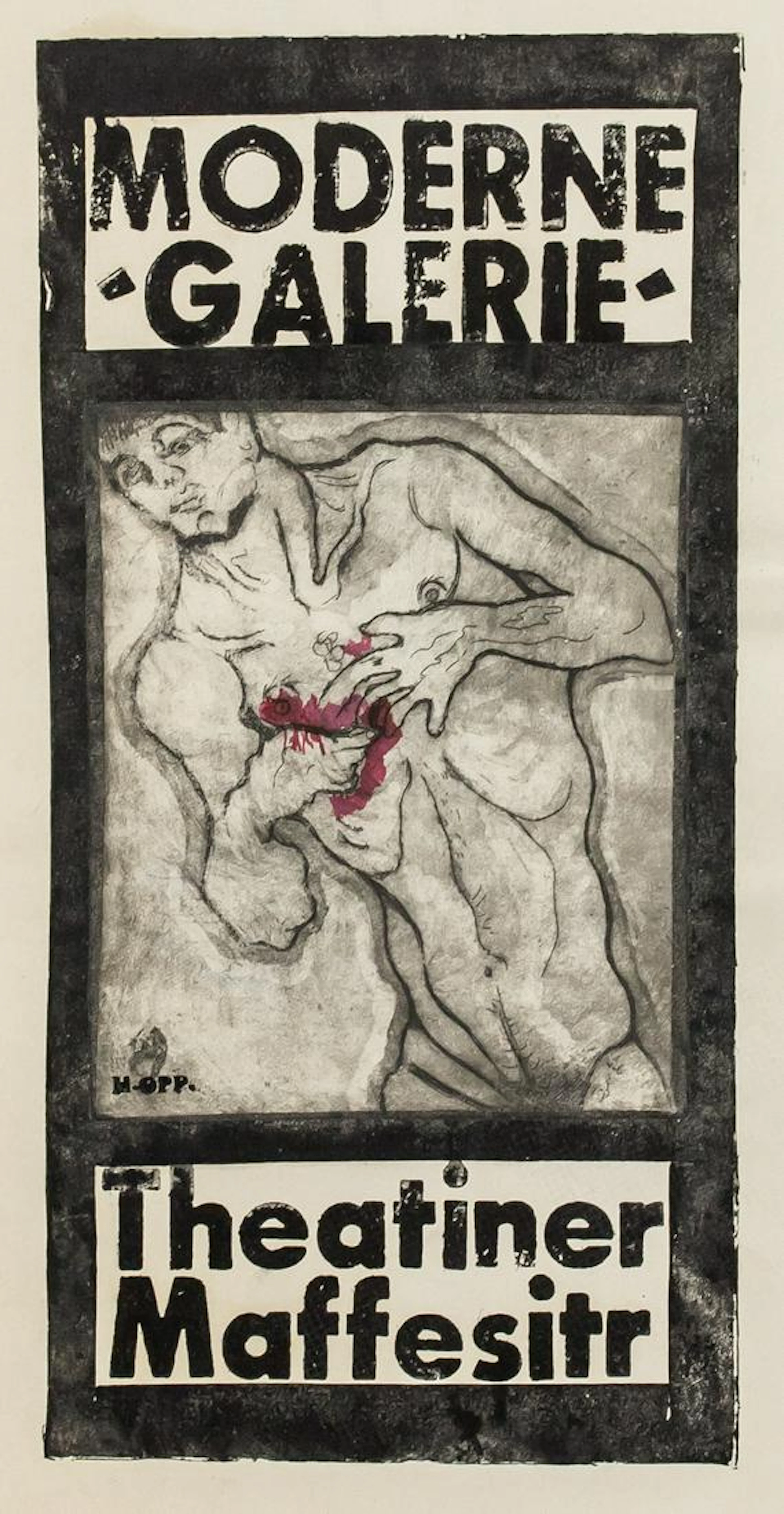 Max Oppenheimer Austrian Signed Woodcut on Paper