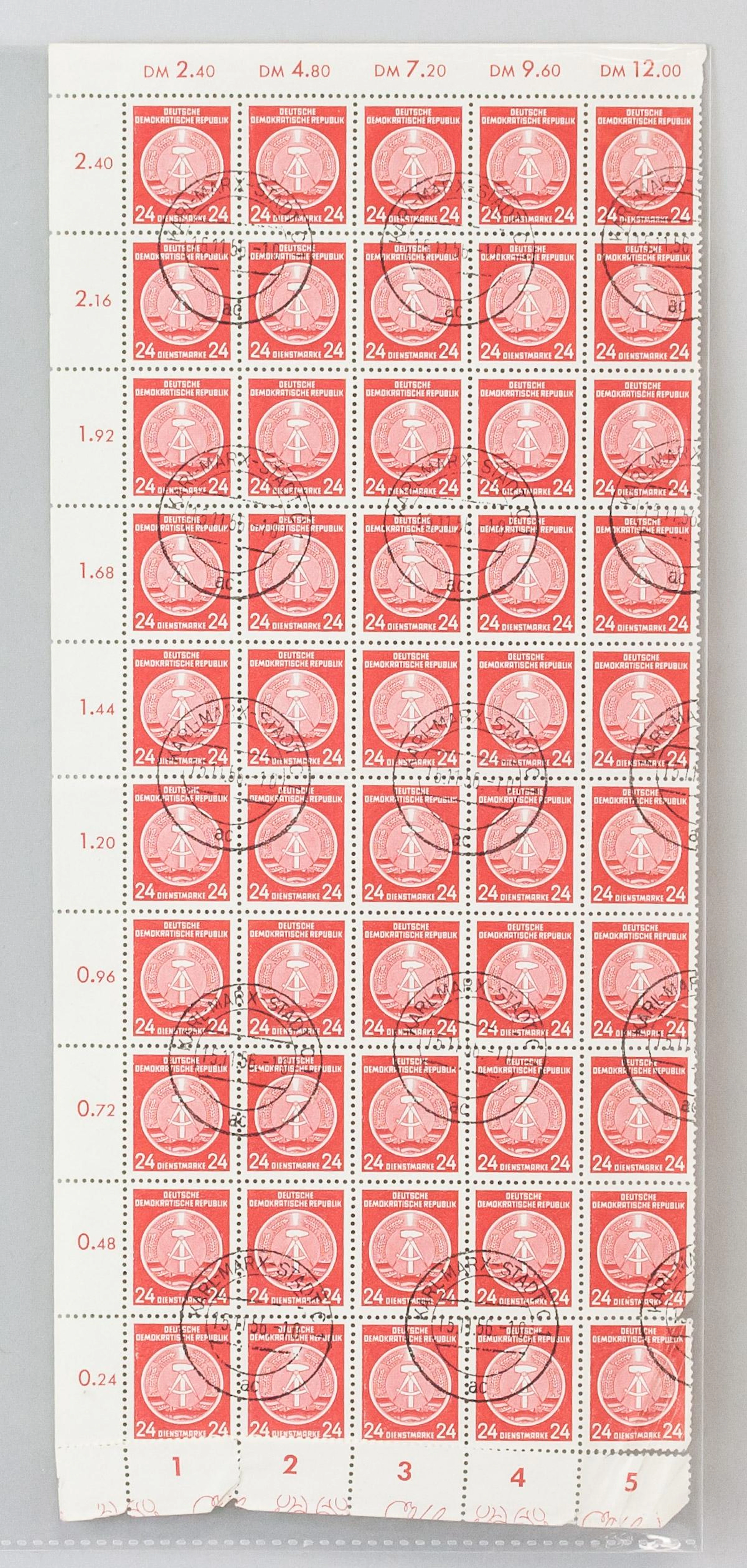 German 24 Pfennig Stamps DDR DIENSTMARKE 1950s