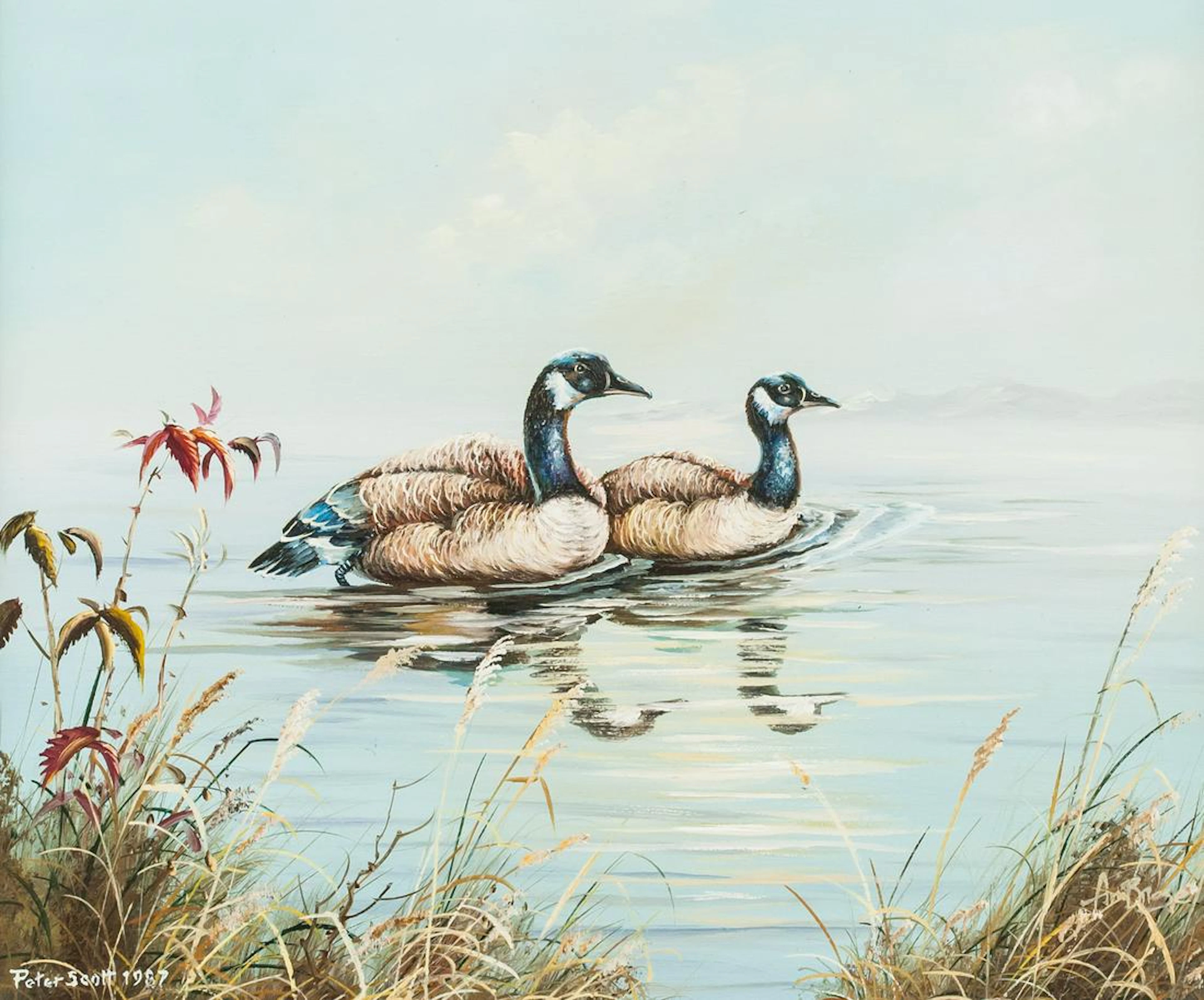 Canadian Acrylic on Canvas Signed Peter Scott 1987
