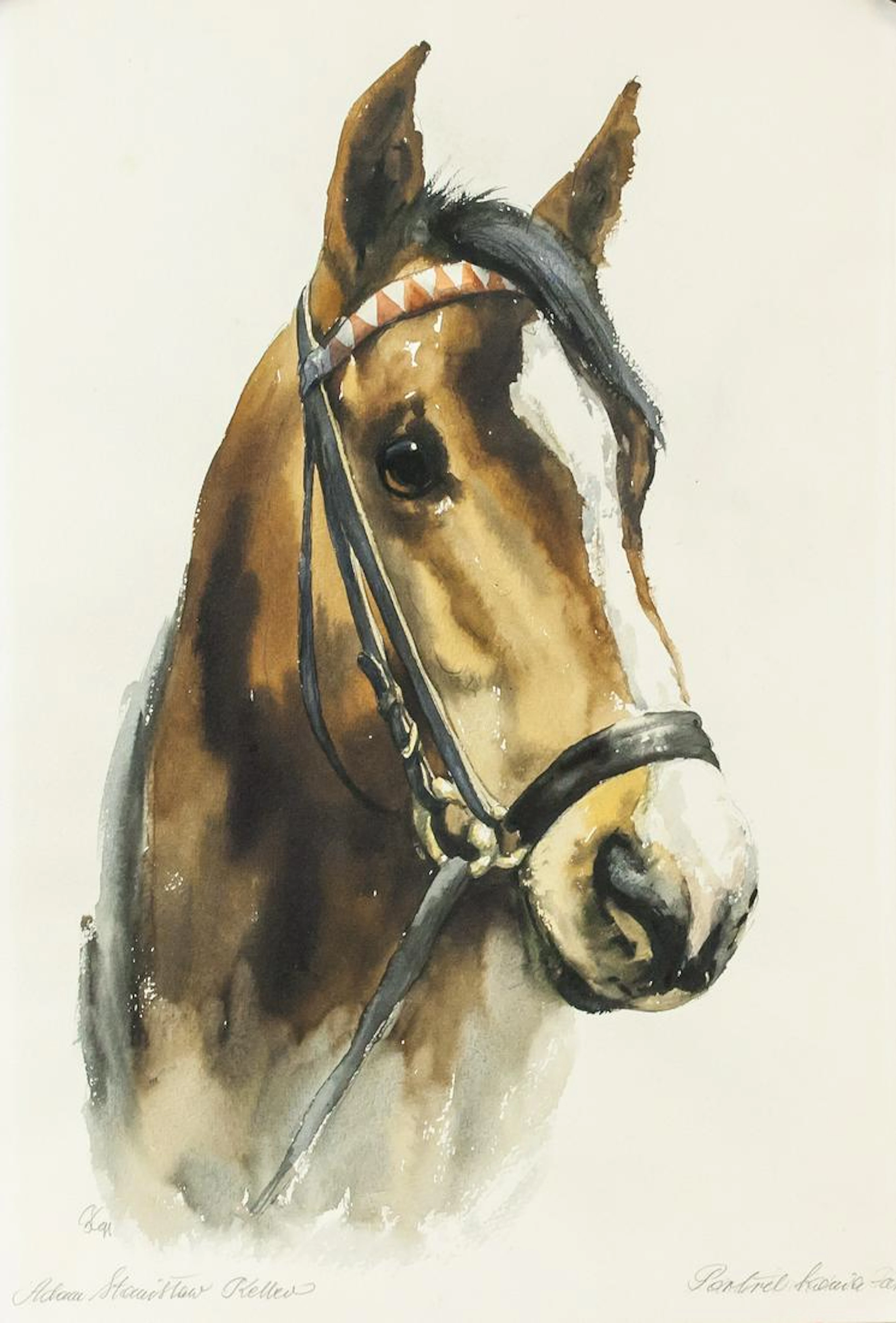 Watercolor on Paper Signed Adam Stanislaw Keller
