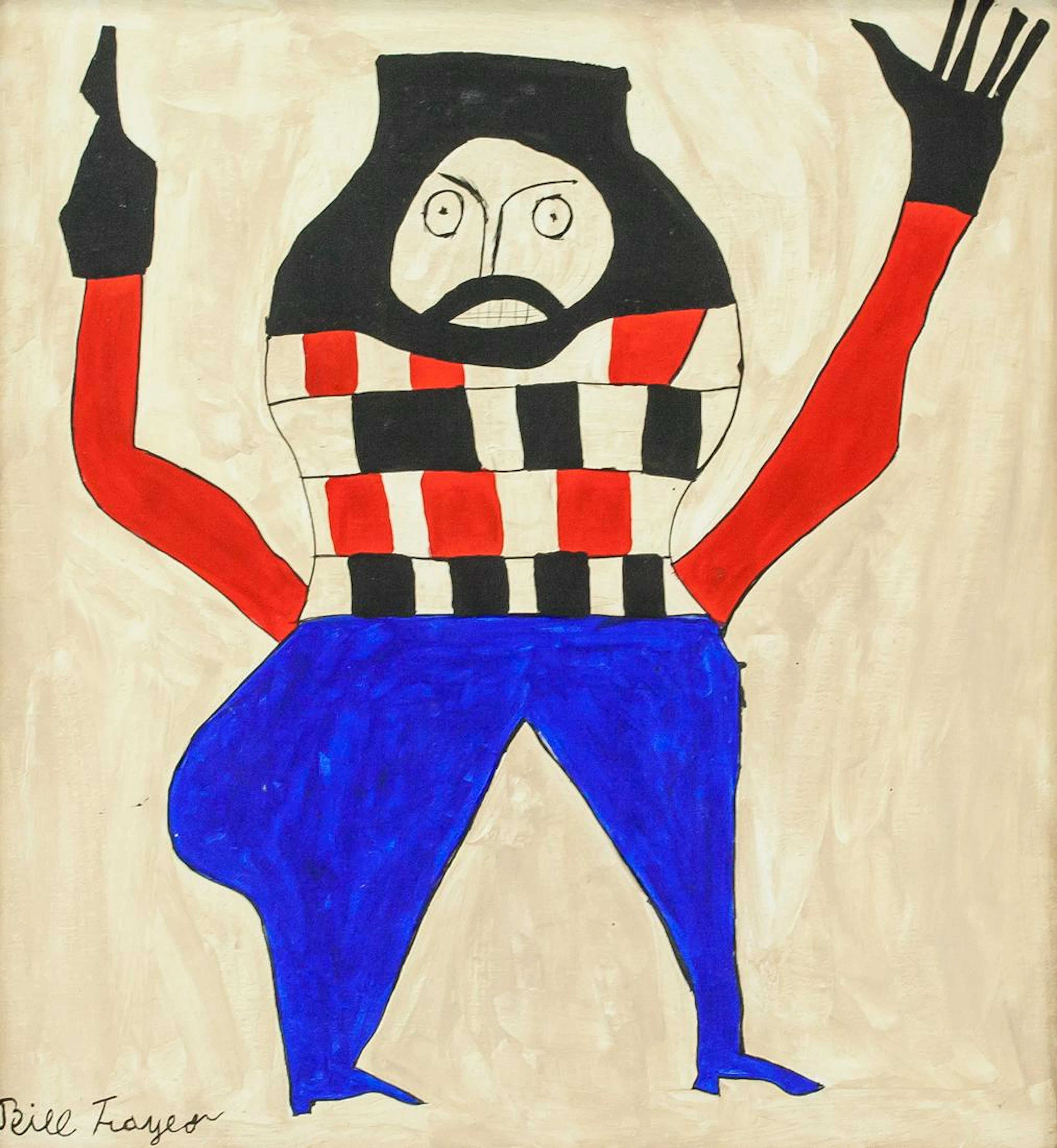 American Oil on Canvas Signed Bill Traylor