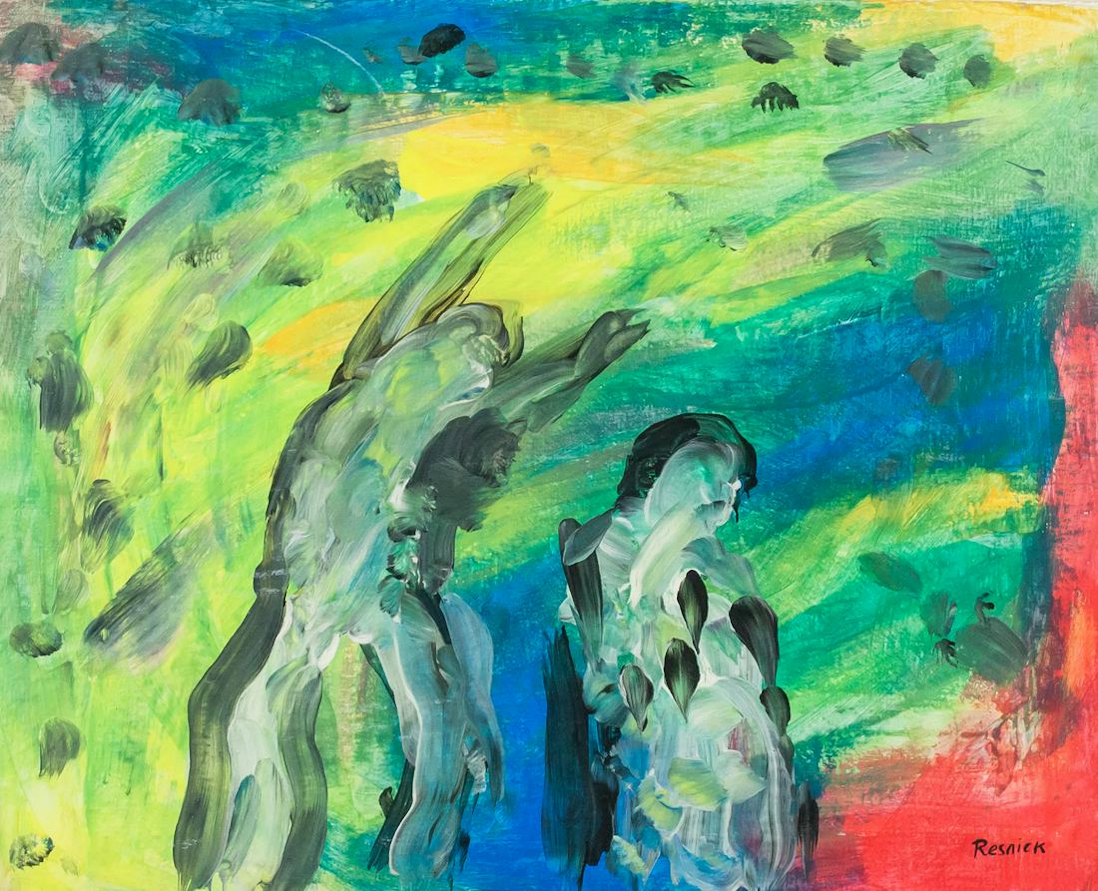 American Abstract Oil on Canvas Signed Resnick