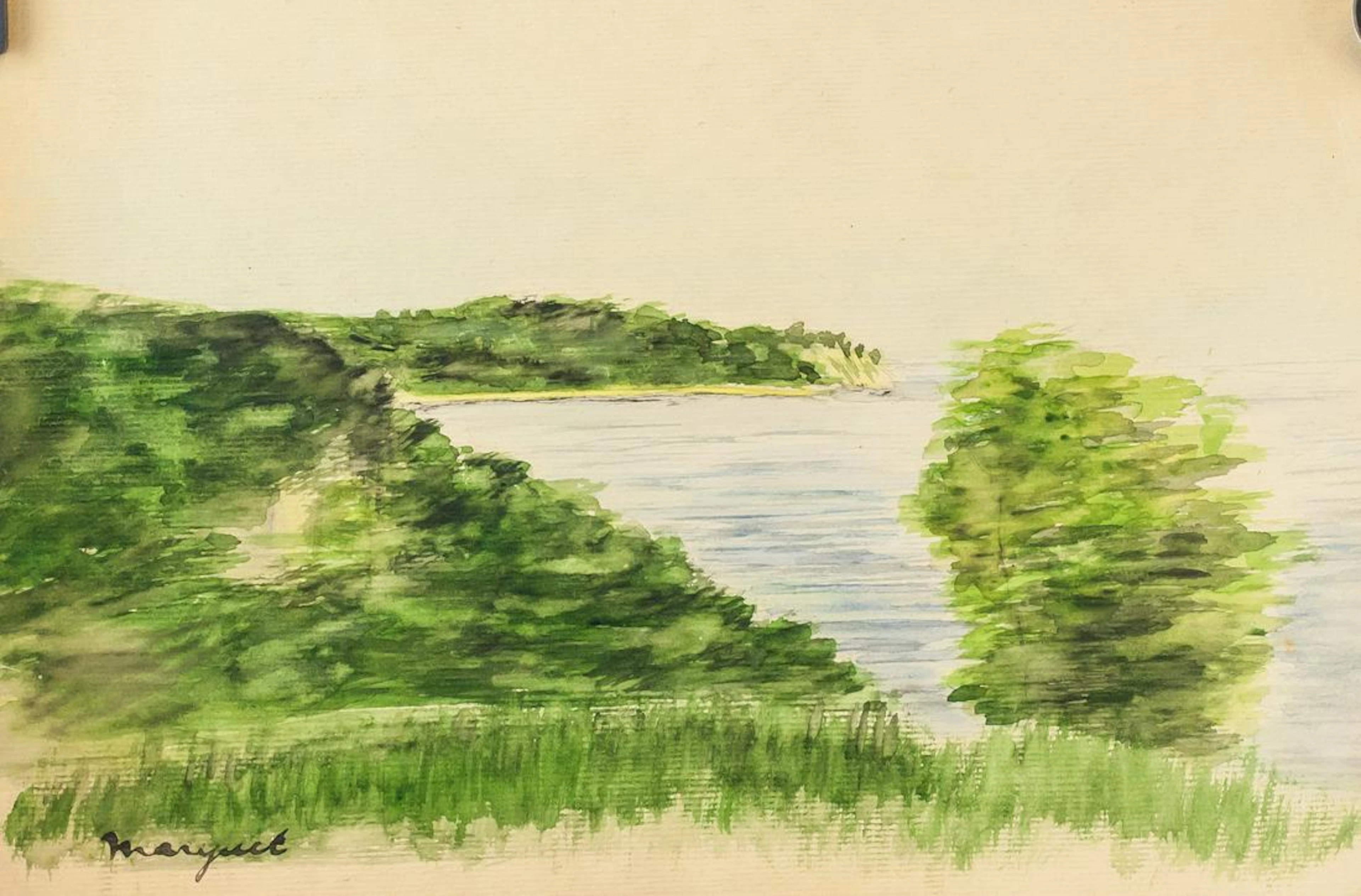 French Modernist Watercolor Signed Marquet