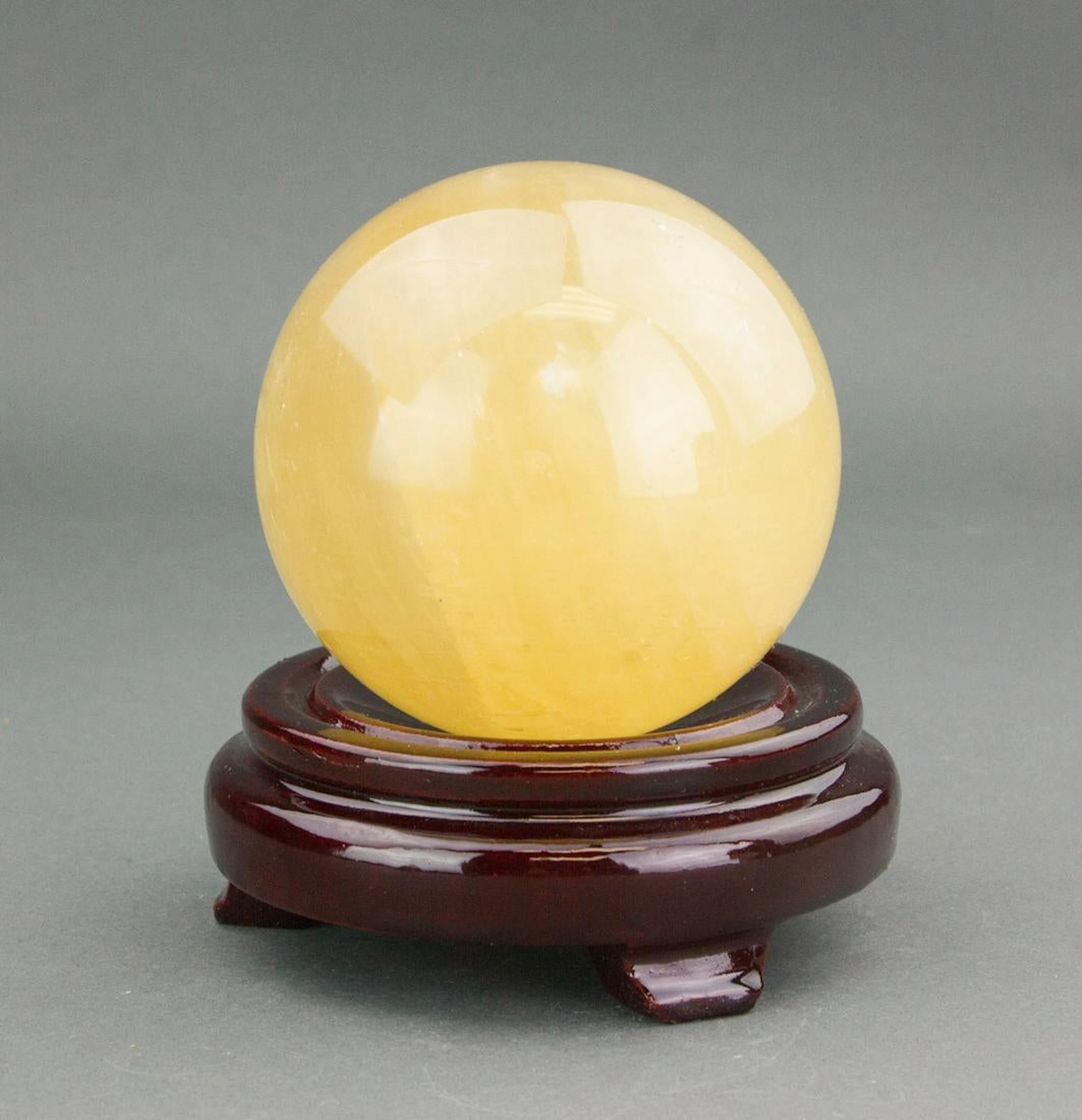 Chinese Agate Carved Ball with Stand
