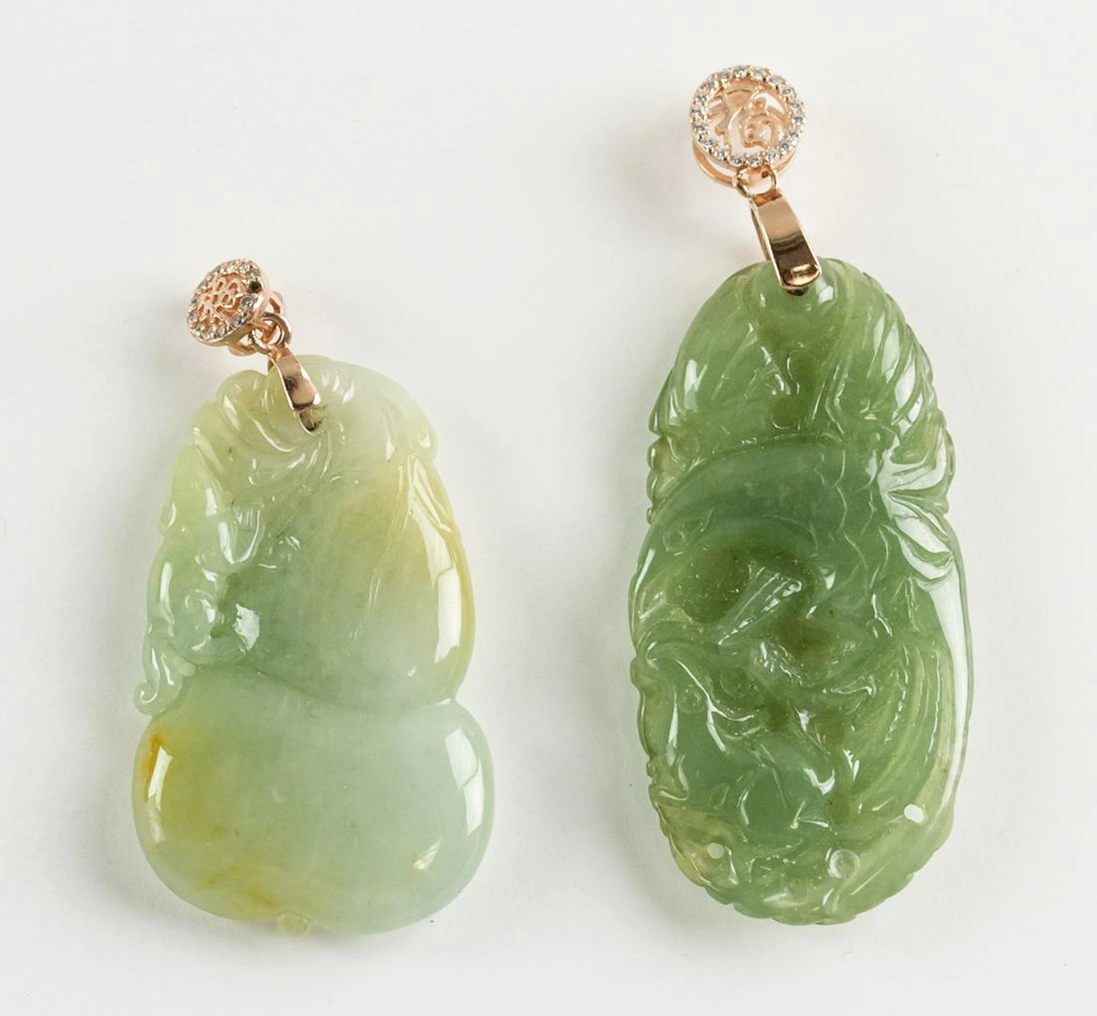 2pc Green Jadeite Pendant