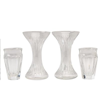 Three Pairs of Baccarat Crystal Vases
