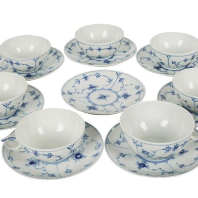 Set of Royal Copenhagen Porcelain Cups and Saucers