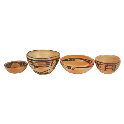 Four Hopi Pottery Bowls