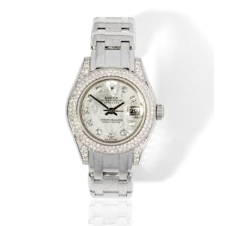 Rolex Lady’s Datejust Pearlmaster 18 Karat White Gold and Diamond Watch