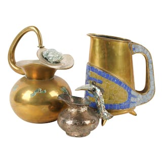Group of Mexican Brass Pitchers