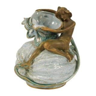 Ernst Wahliss Art Nouveau Figural Vase