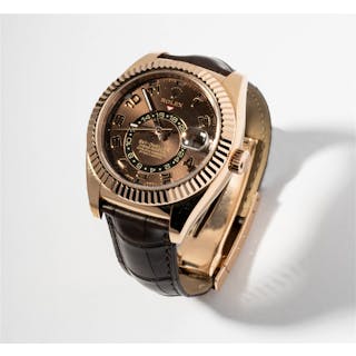 Rolex Sky-Dweller, 18 Karat Rose Gold with Chocolate Dial Watch