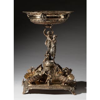 Turkish Sterling Silver Baroque-Style Figural Epergne