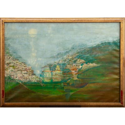 Italian School "Paesaggio" Oil on Canvas, 20th C