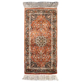 Persian Qum Silk Rug, 4' x 2'