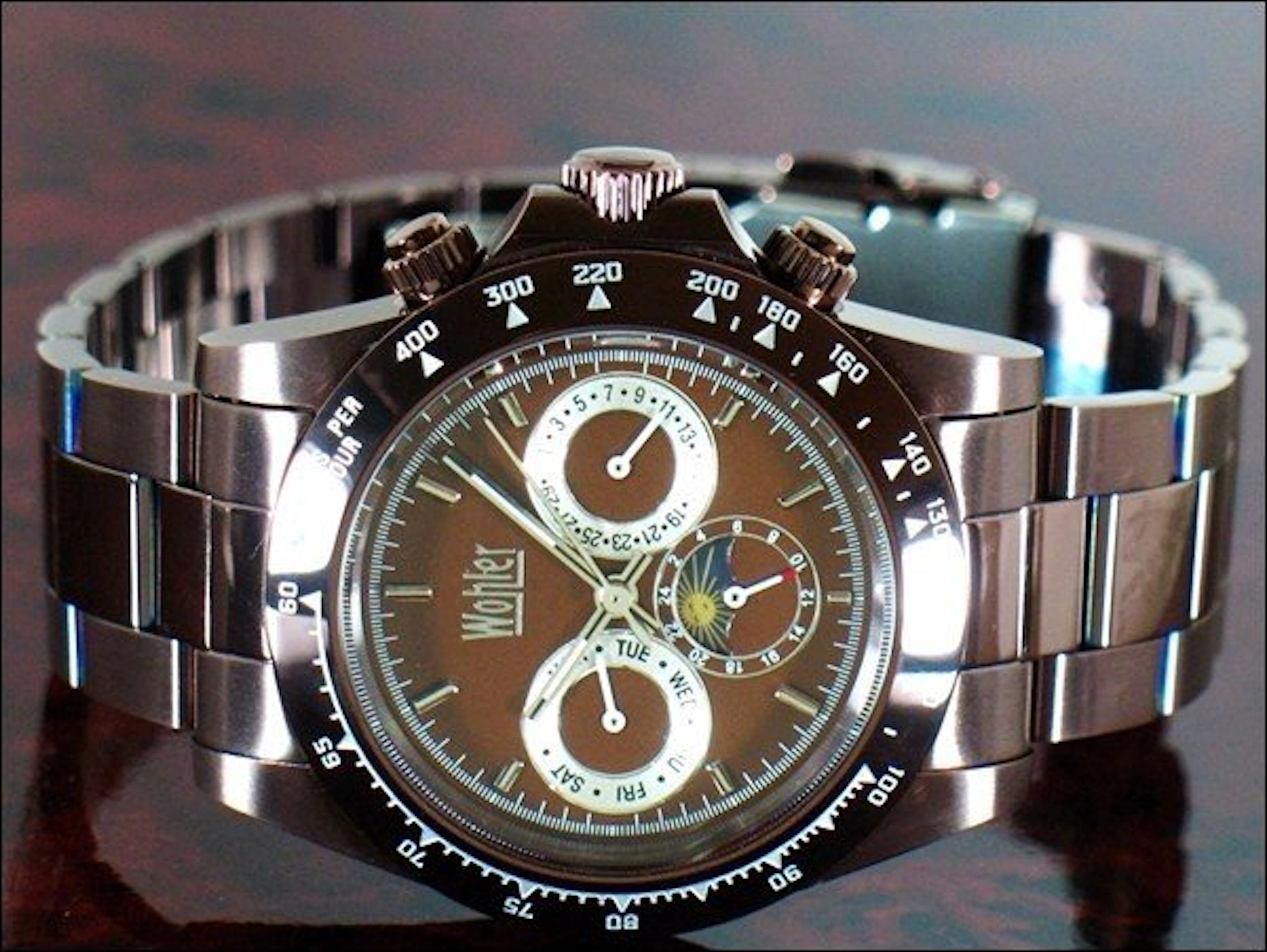 Wohler Mens CHRONO Style Black Stainless Watch