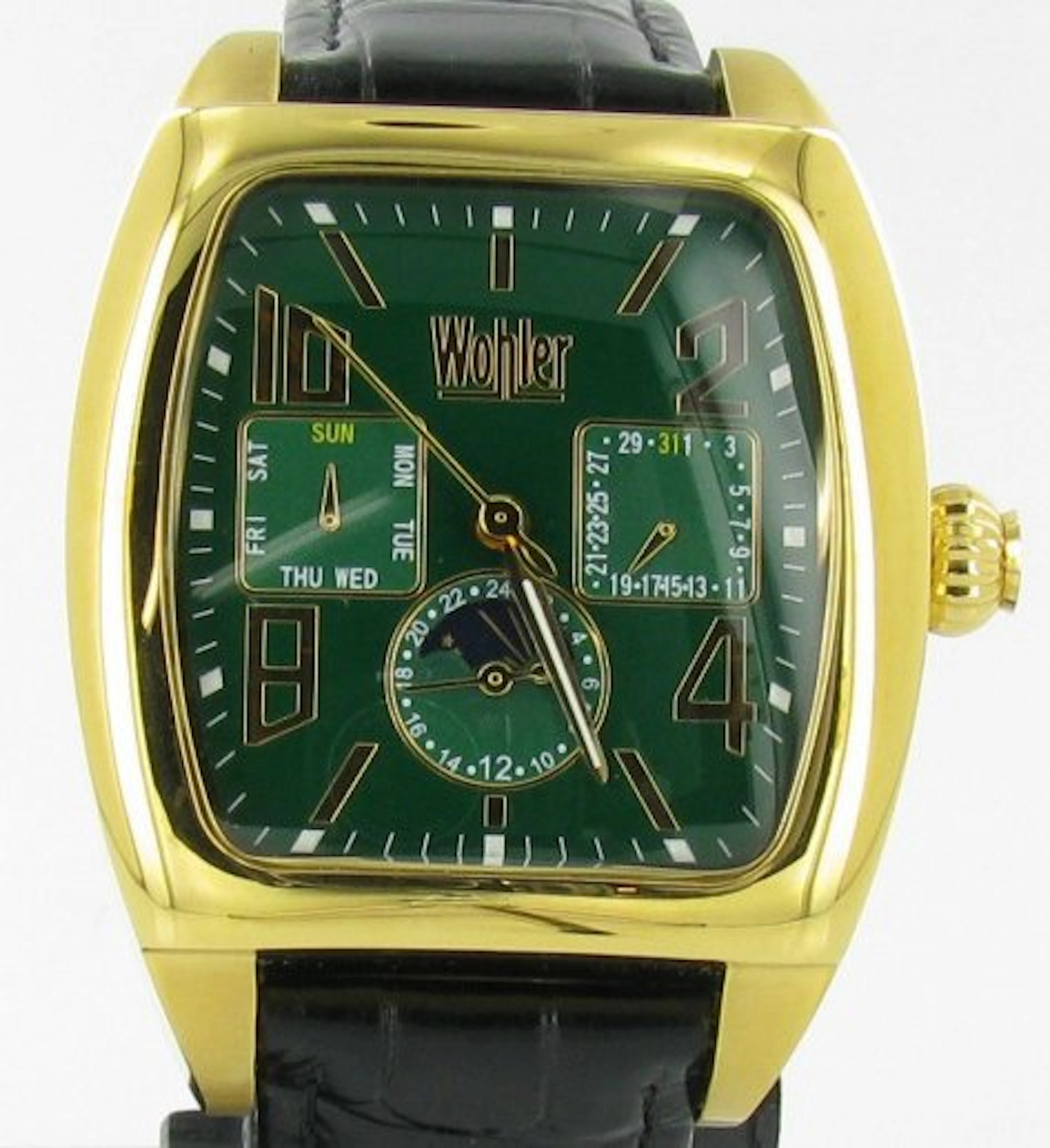 NEW Wohler Mens Tank Watch w/ Box & Papers