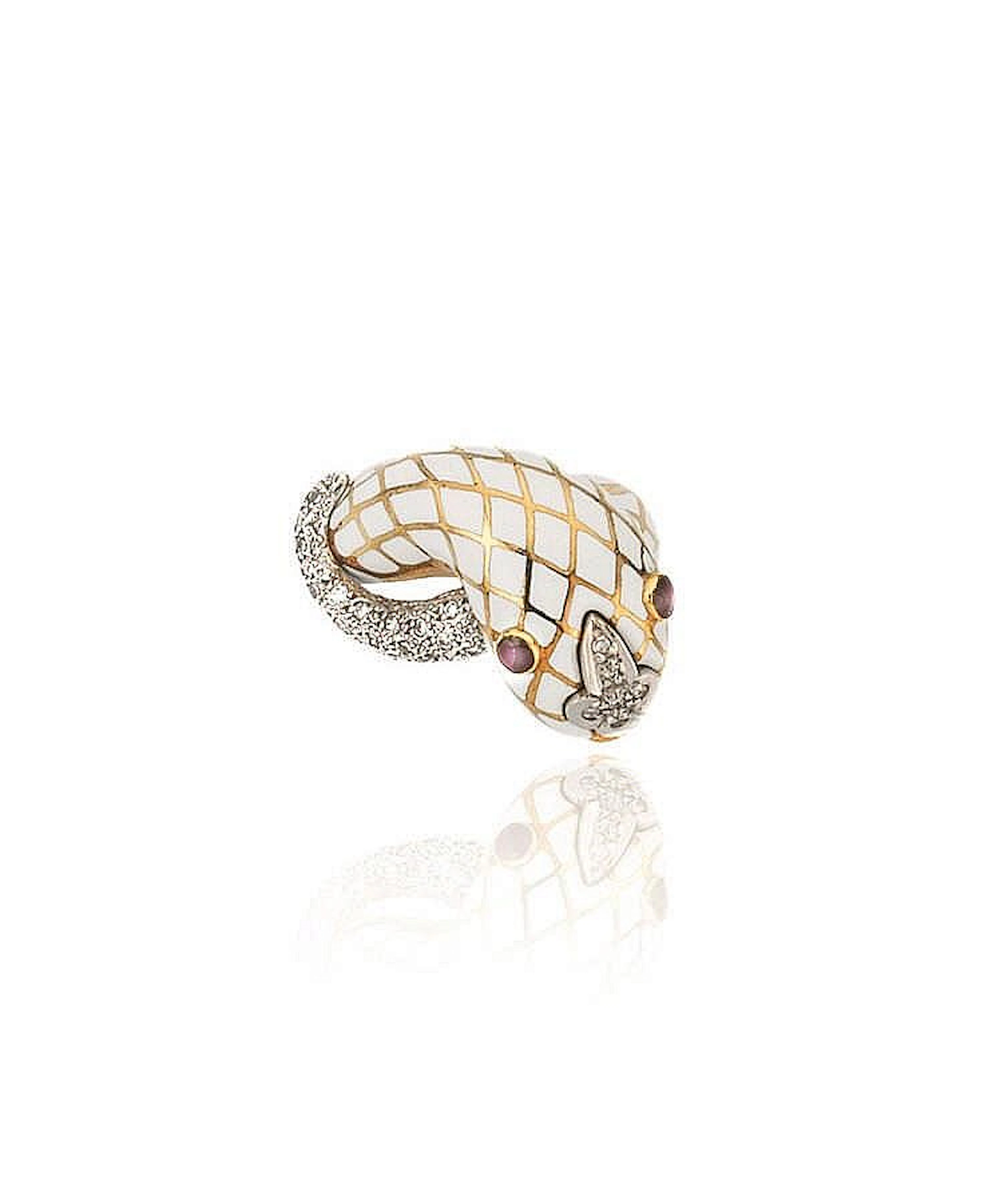 ANELLO, WEBB, IN ORO GIALLO, ORO BIANCO, DIAMANTI E SMALTI POLICROMIdis
