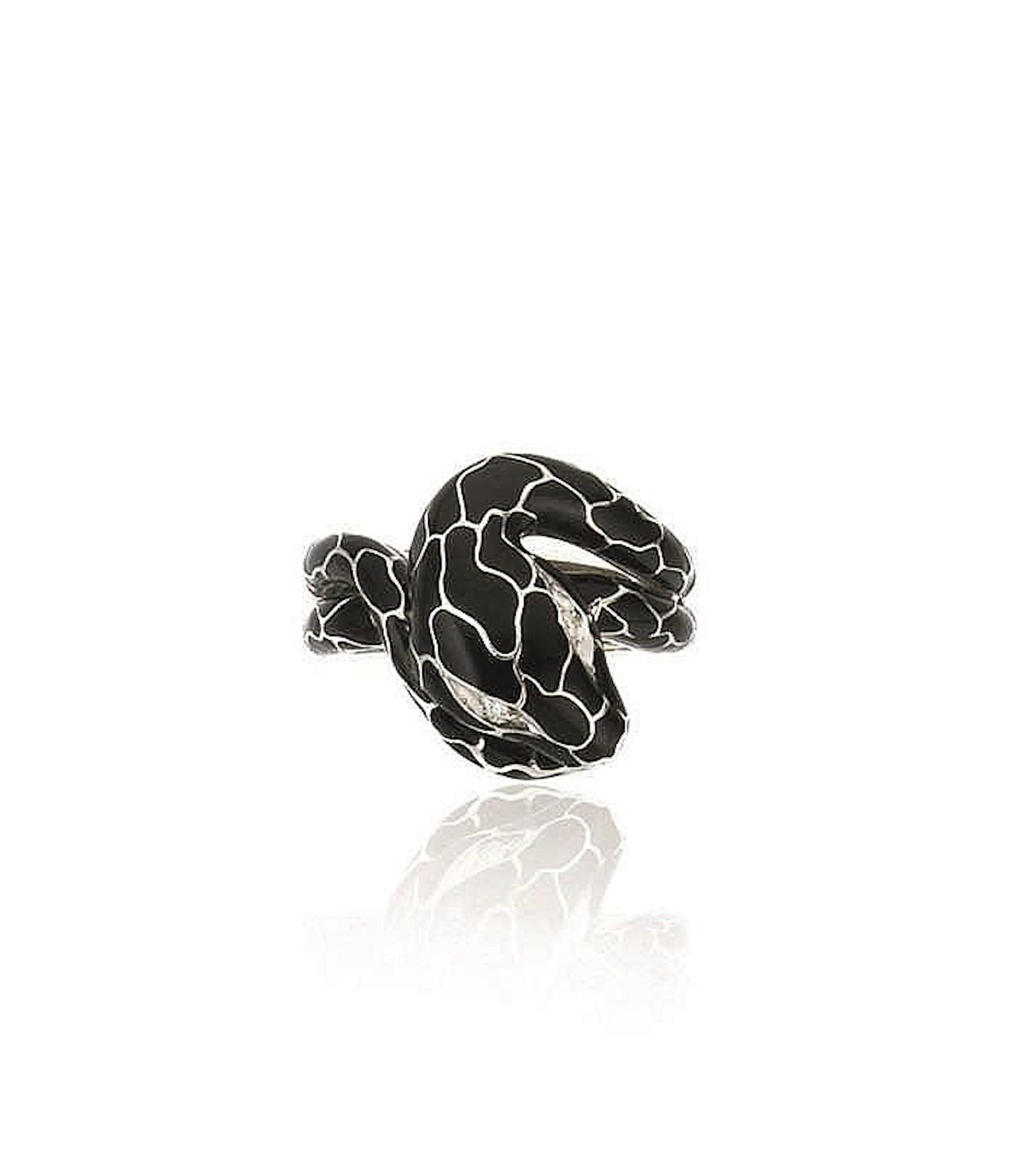 ANELLO, WEBB, IN ORO BIANCO, SMALTO E DIAMANTIdisegnato come un serpent