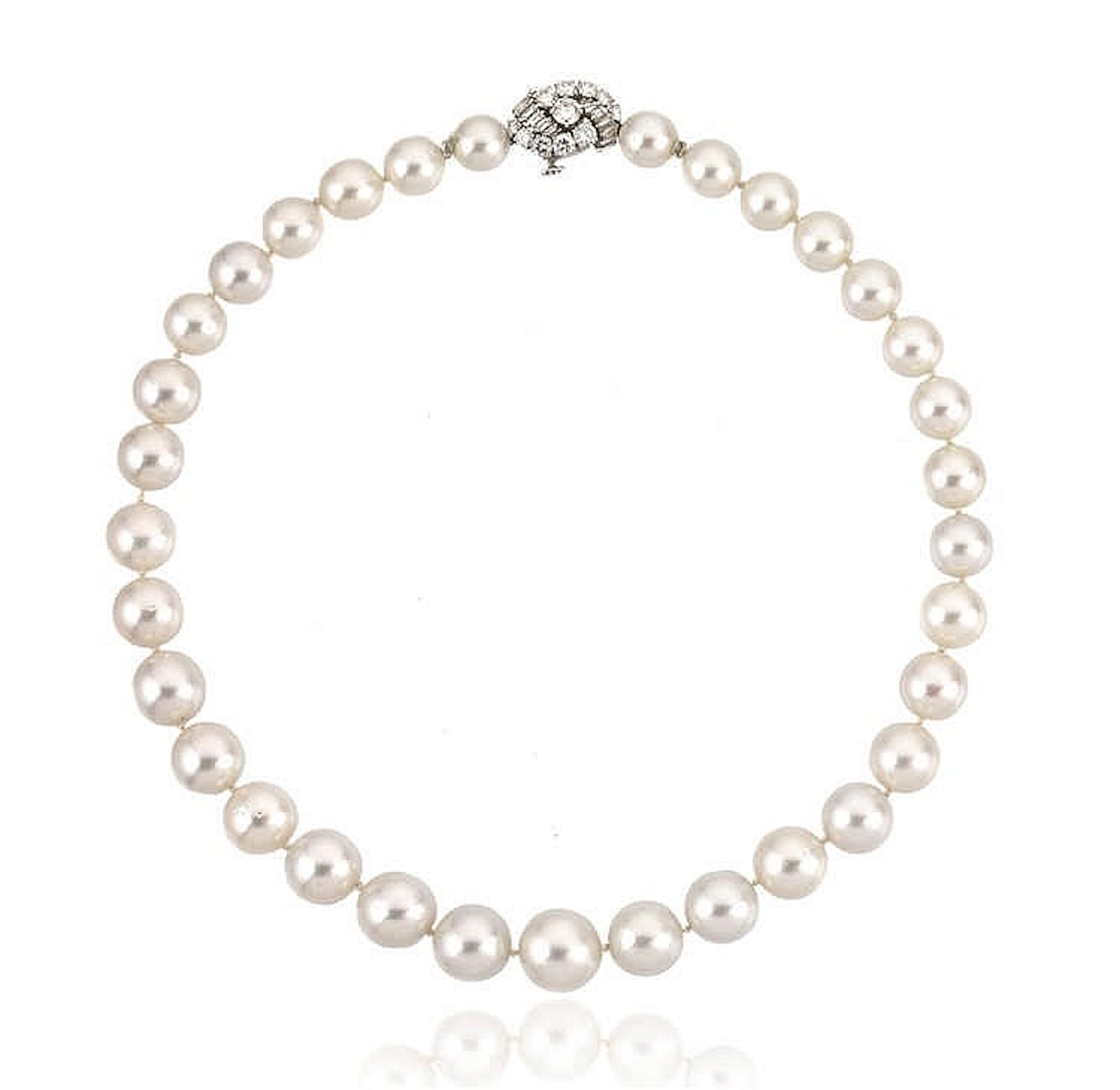 COLLANA, BULGARI, IN PLATINO, ORO BIANCO, PERLE E DIAMANTIrealizzata ad
