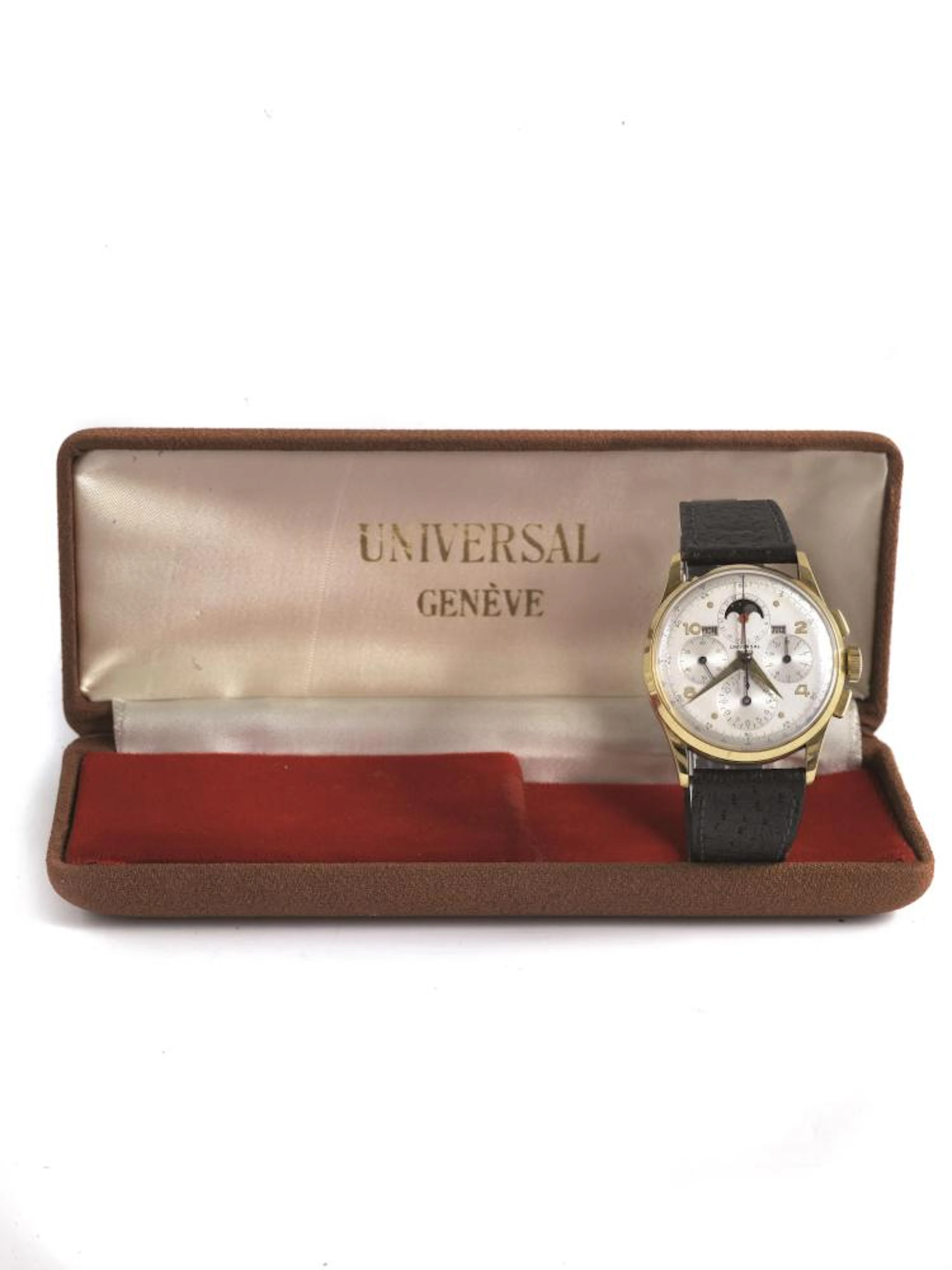 OROLOGIO DA POLSO UNIVERSAL GENEVE ?TRI COMPAX?  CALENDARIO COMPLETO E FASI LUNA