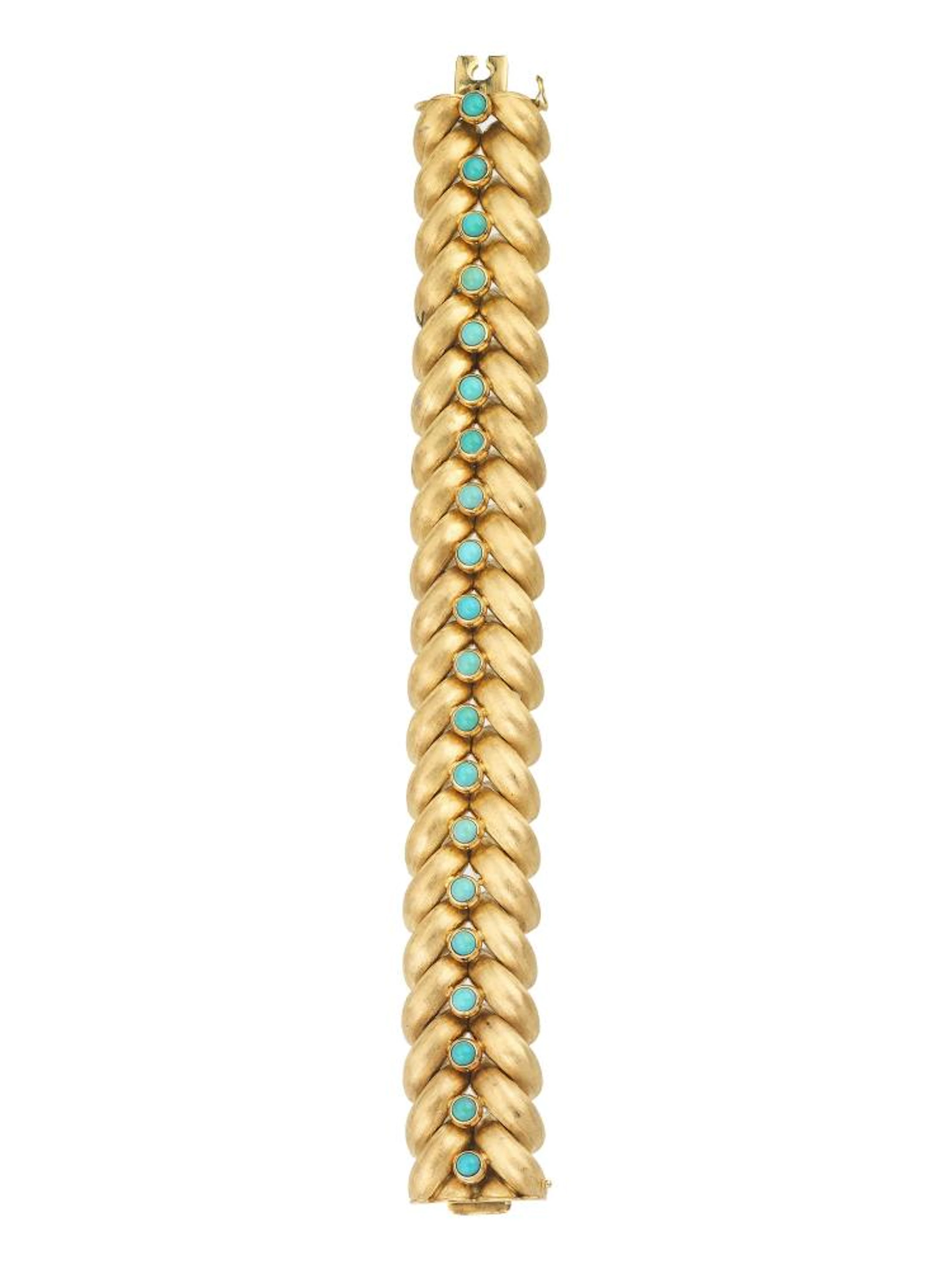 BRACCIALE, WEINGRILL, IN ORO GIALLO E TURCHESE