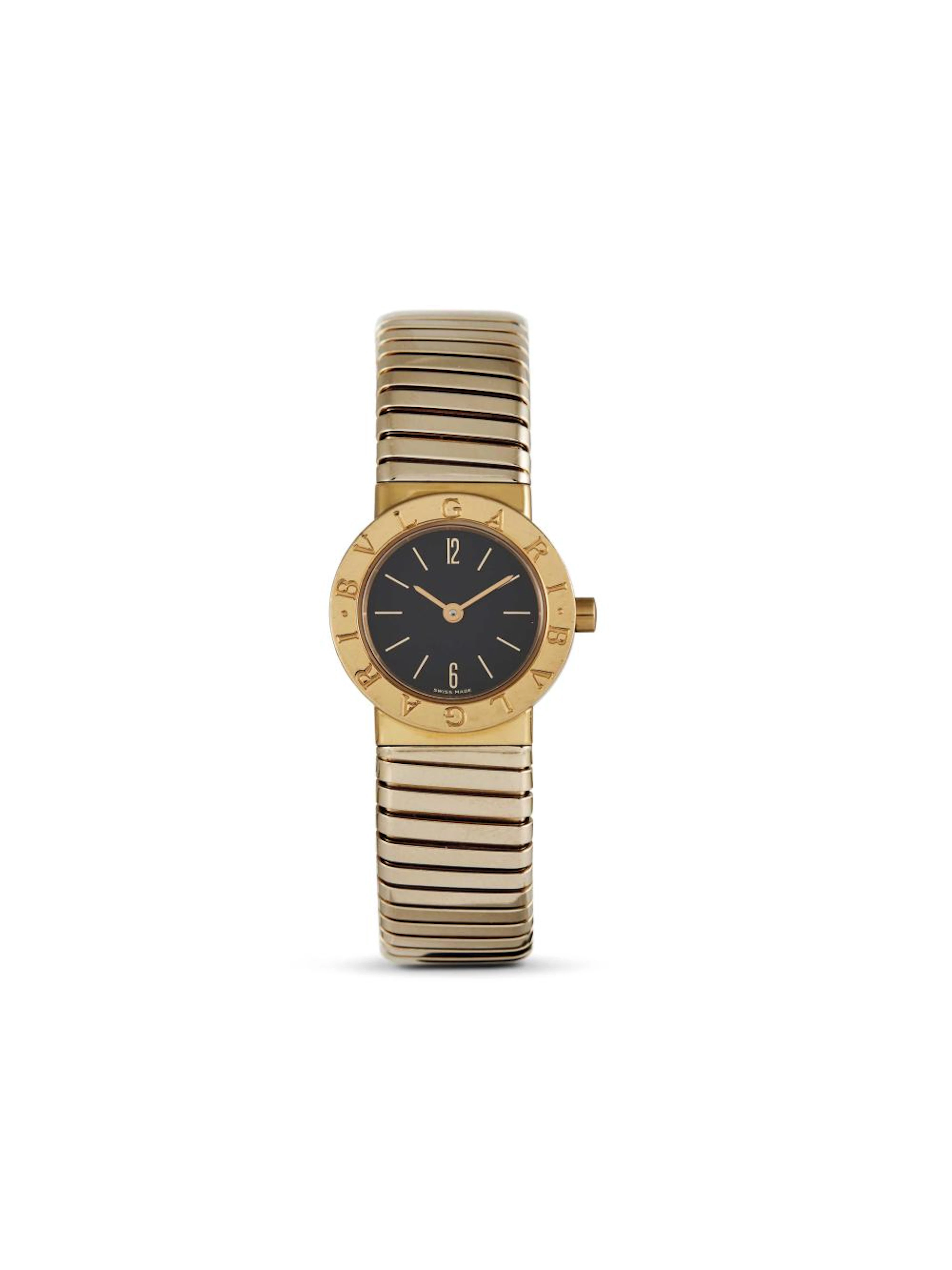 BULGARI SERPENTI BRACCIALE OROLOGIO PINZA ORO 18 KT maglia tubogas a molla