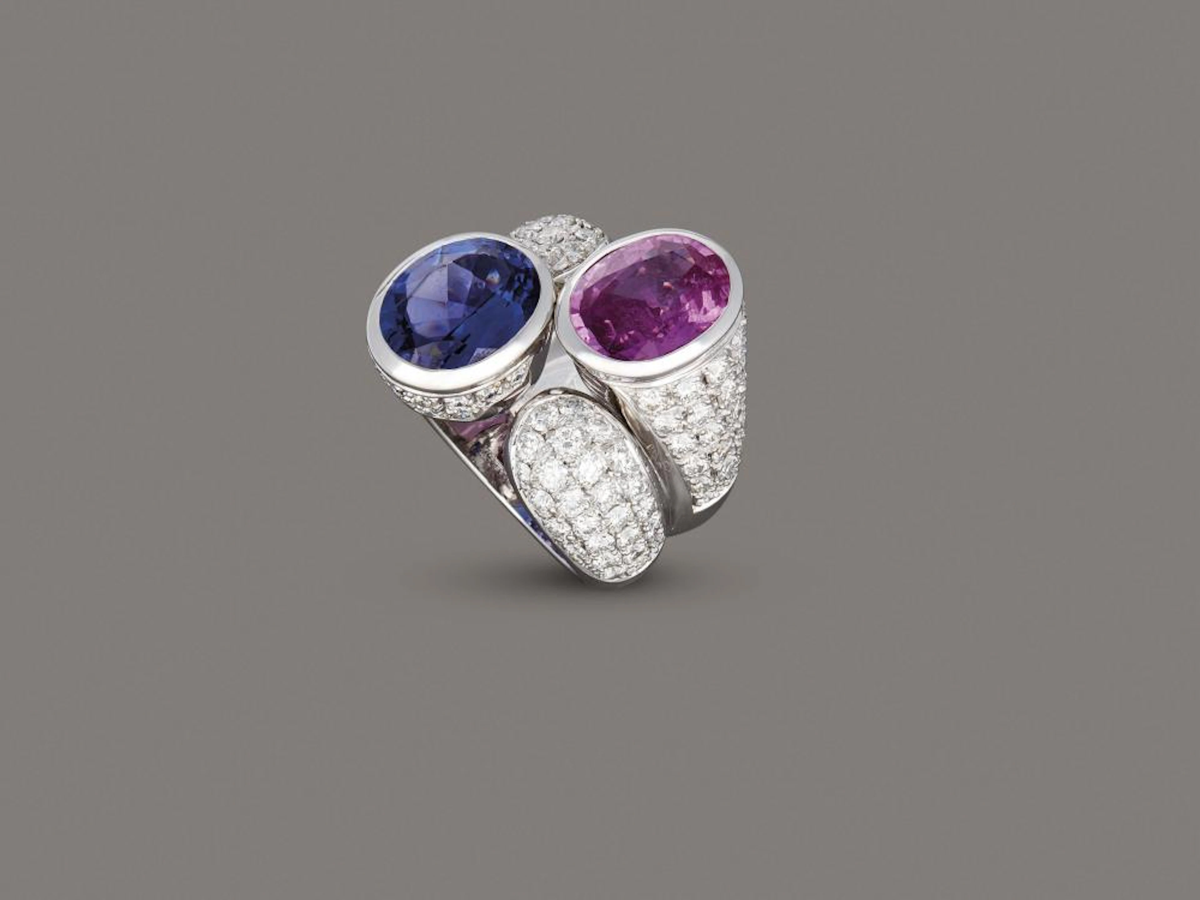 MASSONI ANELLO CONTRARIE? IN ORO BIANCO DIAMANTI E PIETRE...