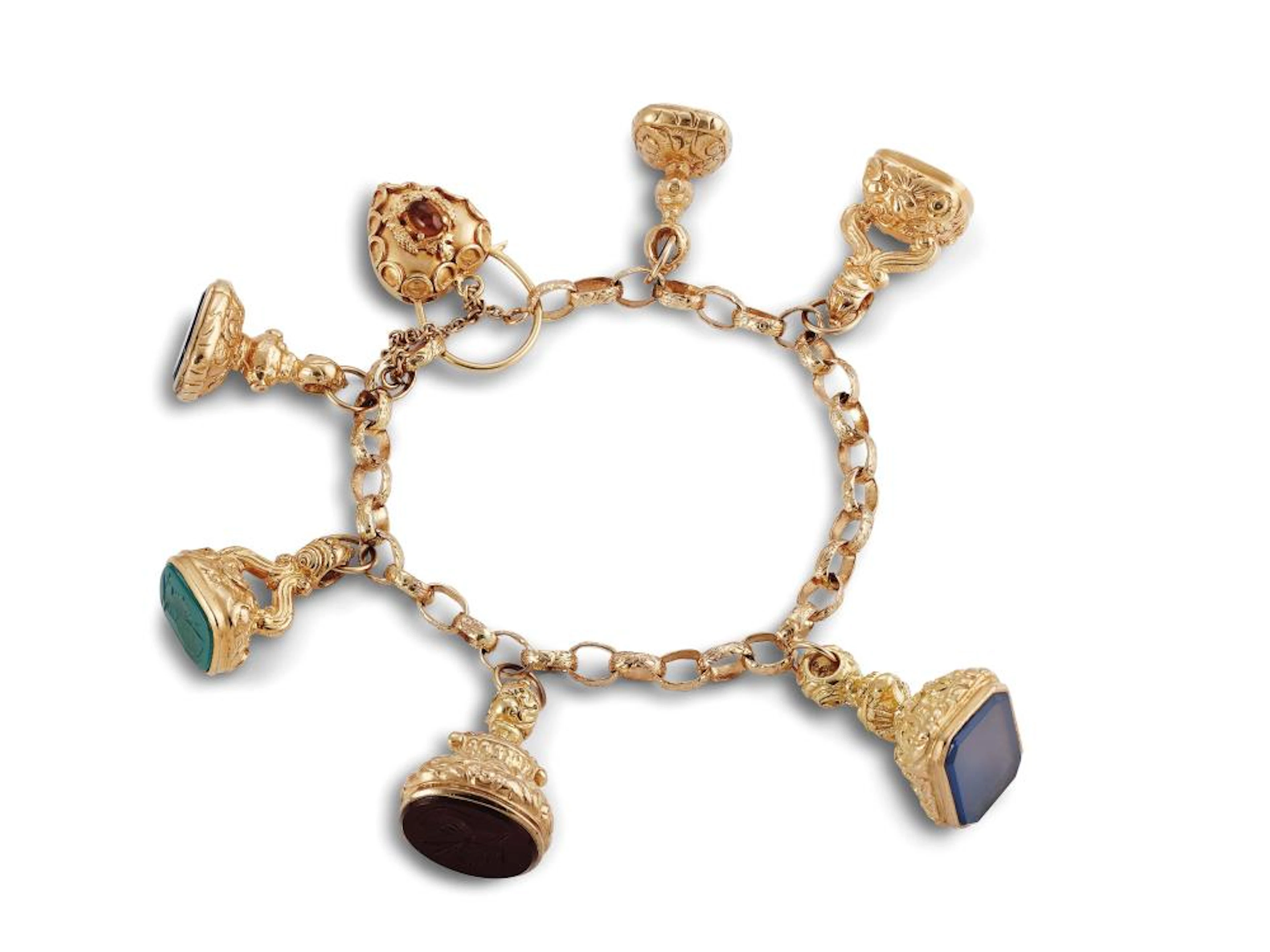 BRACCIALE CHARMS IN ORO BASSO CON SIGILLI impreziosito da...