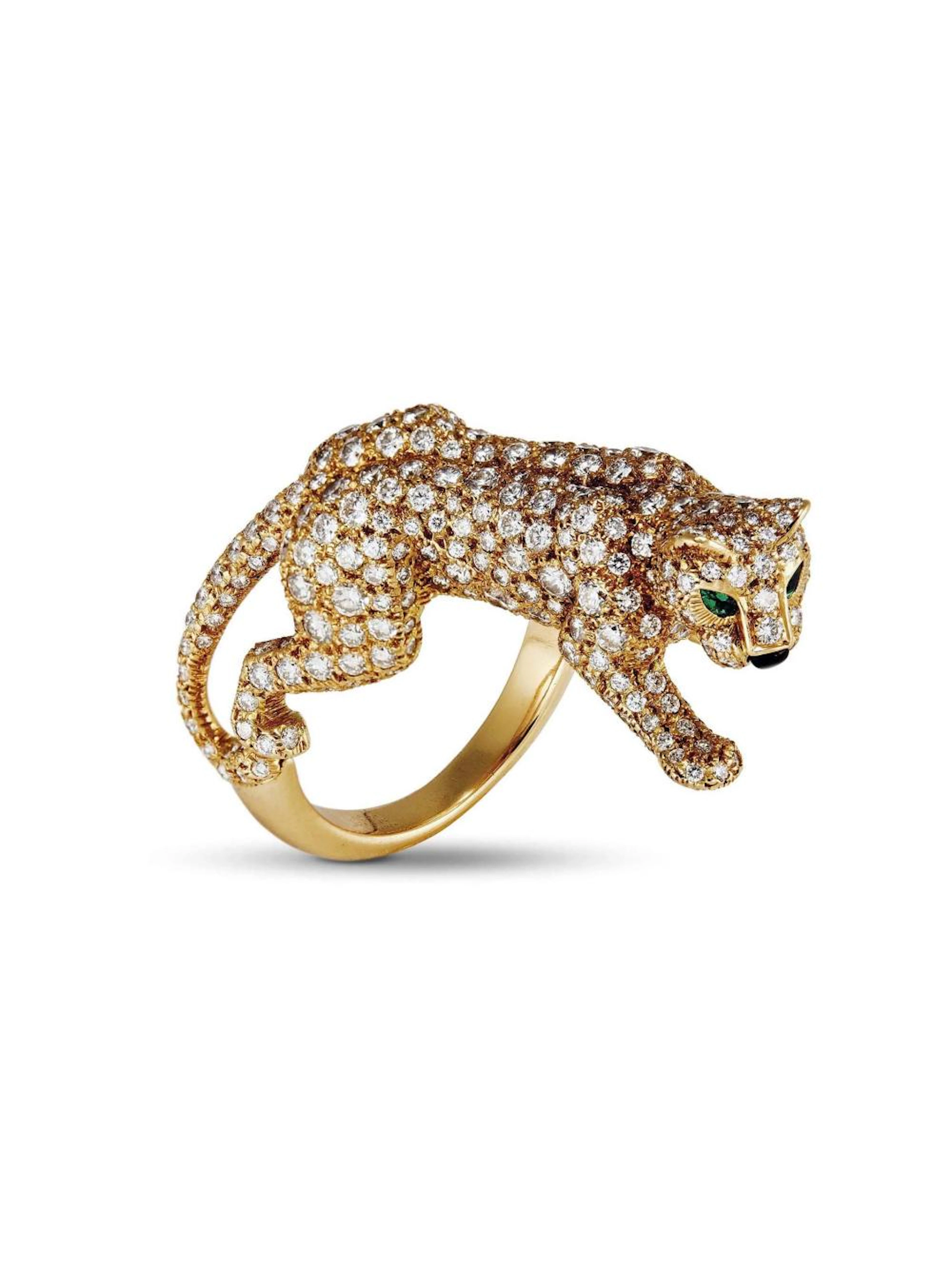 CARTIER ANELLO "PANTHERE" IN ORO GIALLO E DIAMANTI a forma di