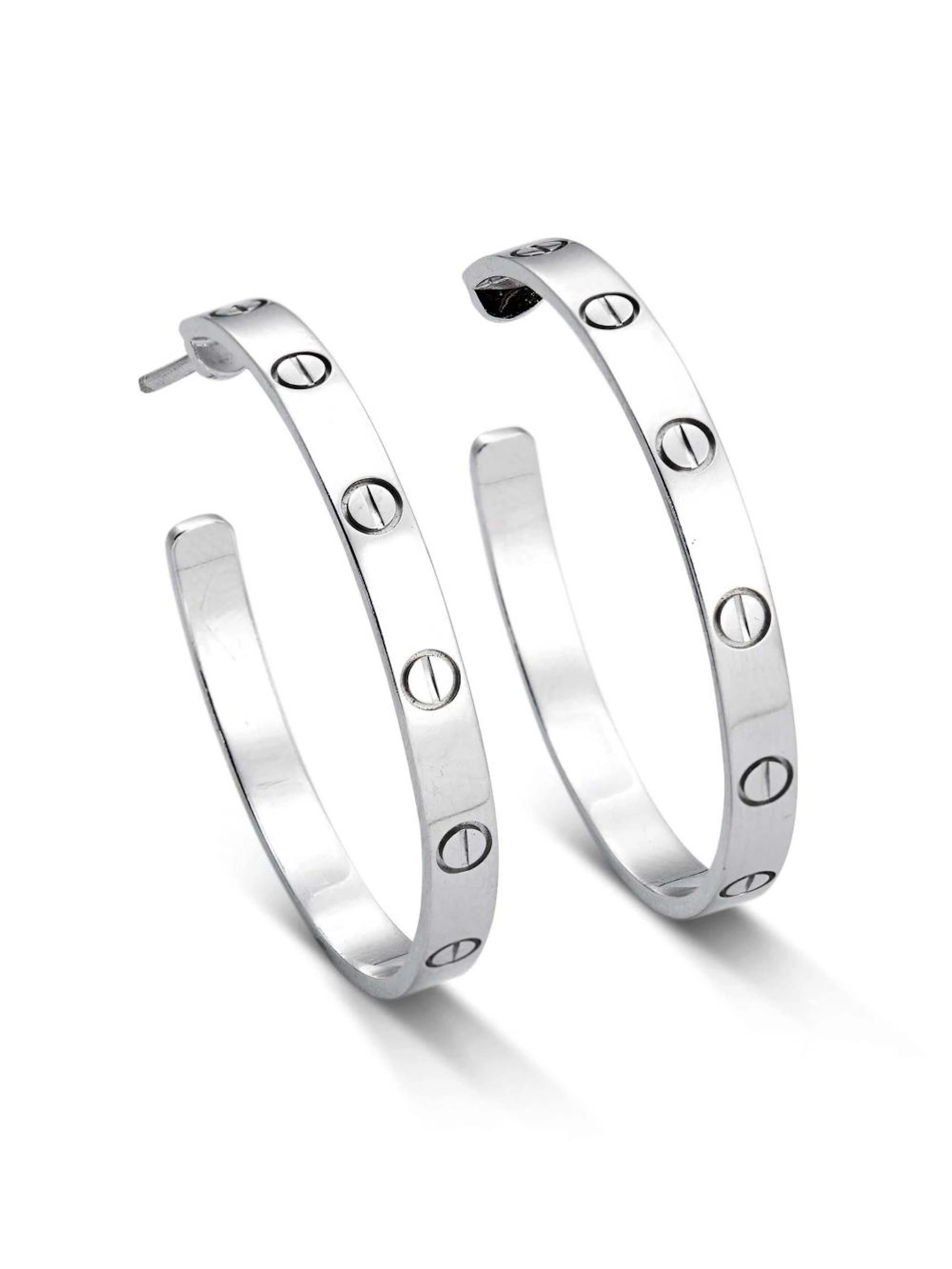 CARTIER LOVE ORECCHINI IN ORO BIANCO modello "Love", a cerchi