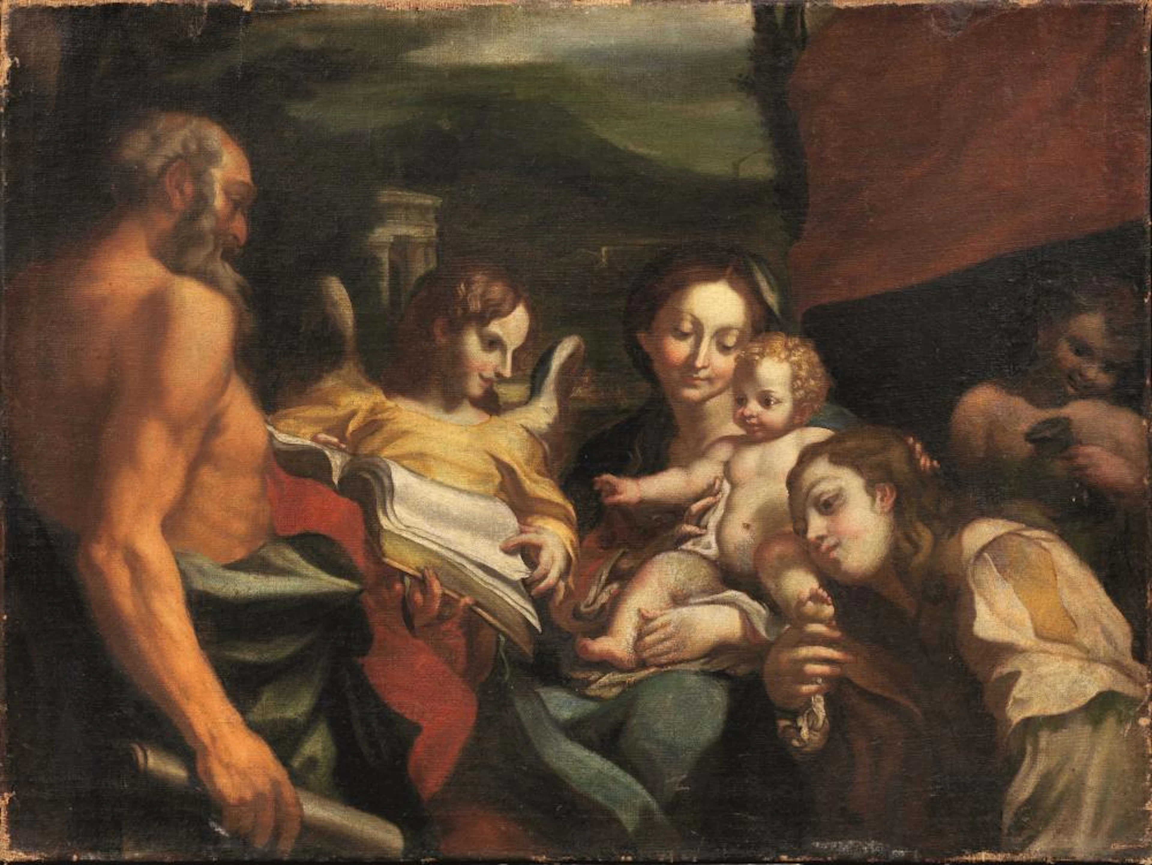 Scuola emiliana, sec. XVII MADONNA DI SAN GIROLAMO olio su tela, cm 6