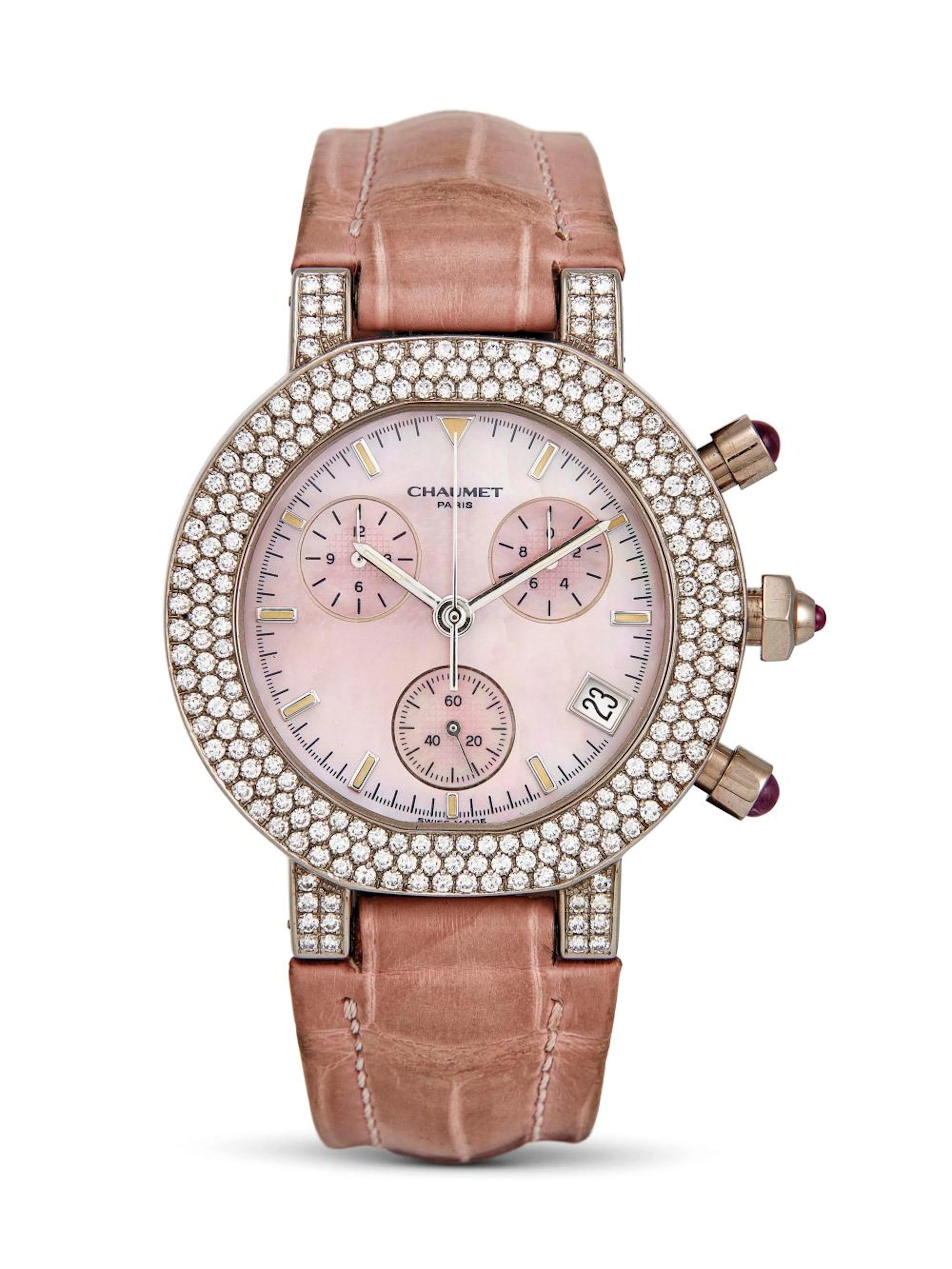 CHAUMET OROLOGIO DA DONNA CRONOGRAFO CON DIAMANTI N. 23C00XX cassa in or