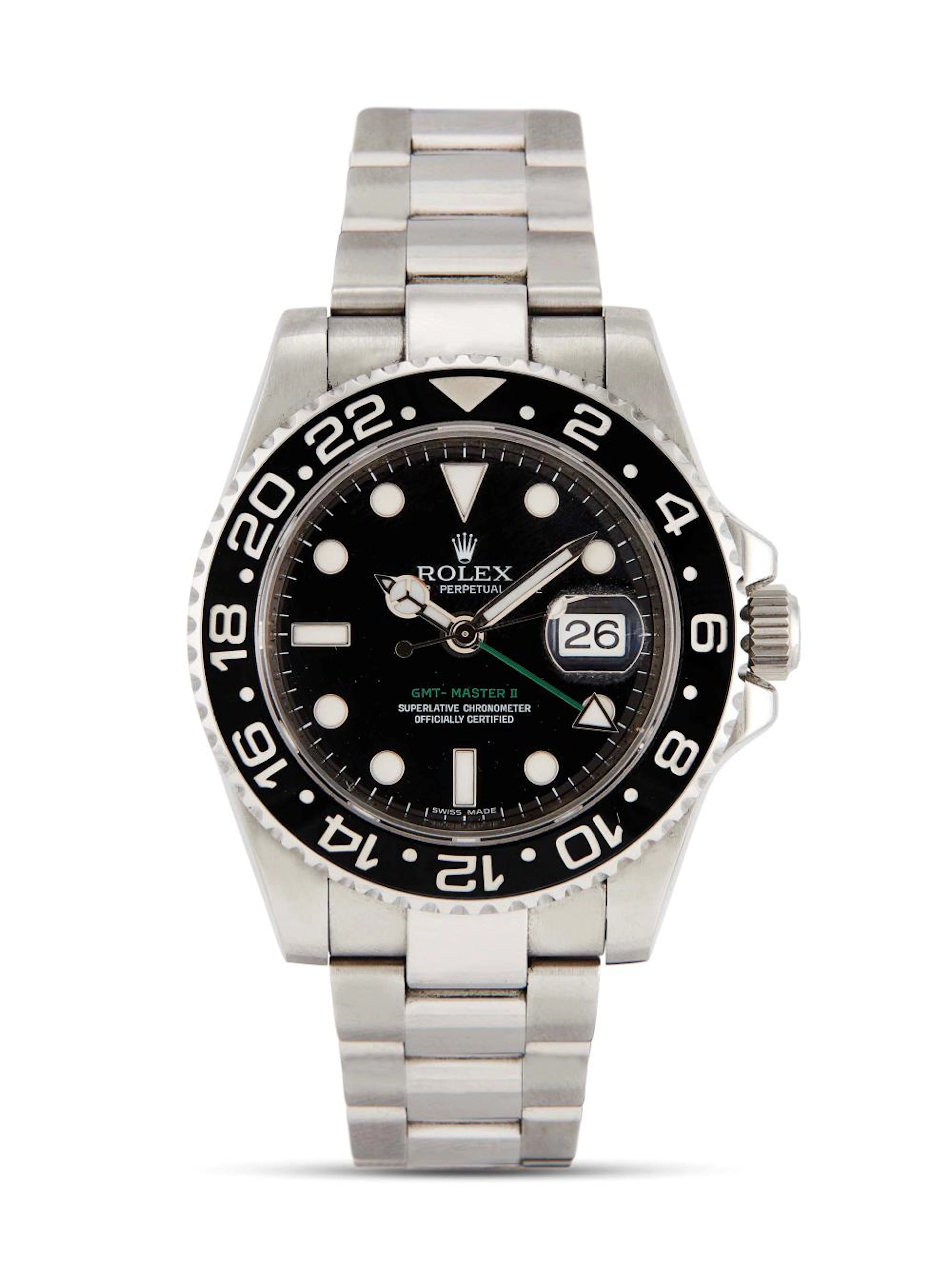ROLEX GMT MASTER II REF. 116710LN N. M0143XX ANNO 2007 cassa in acciaio,