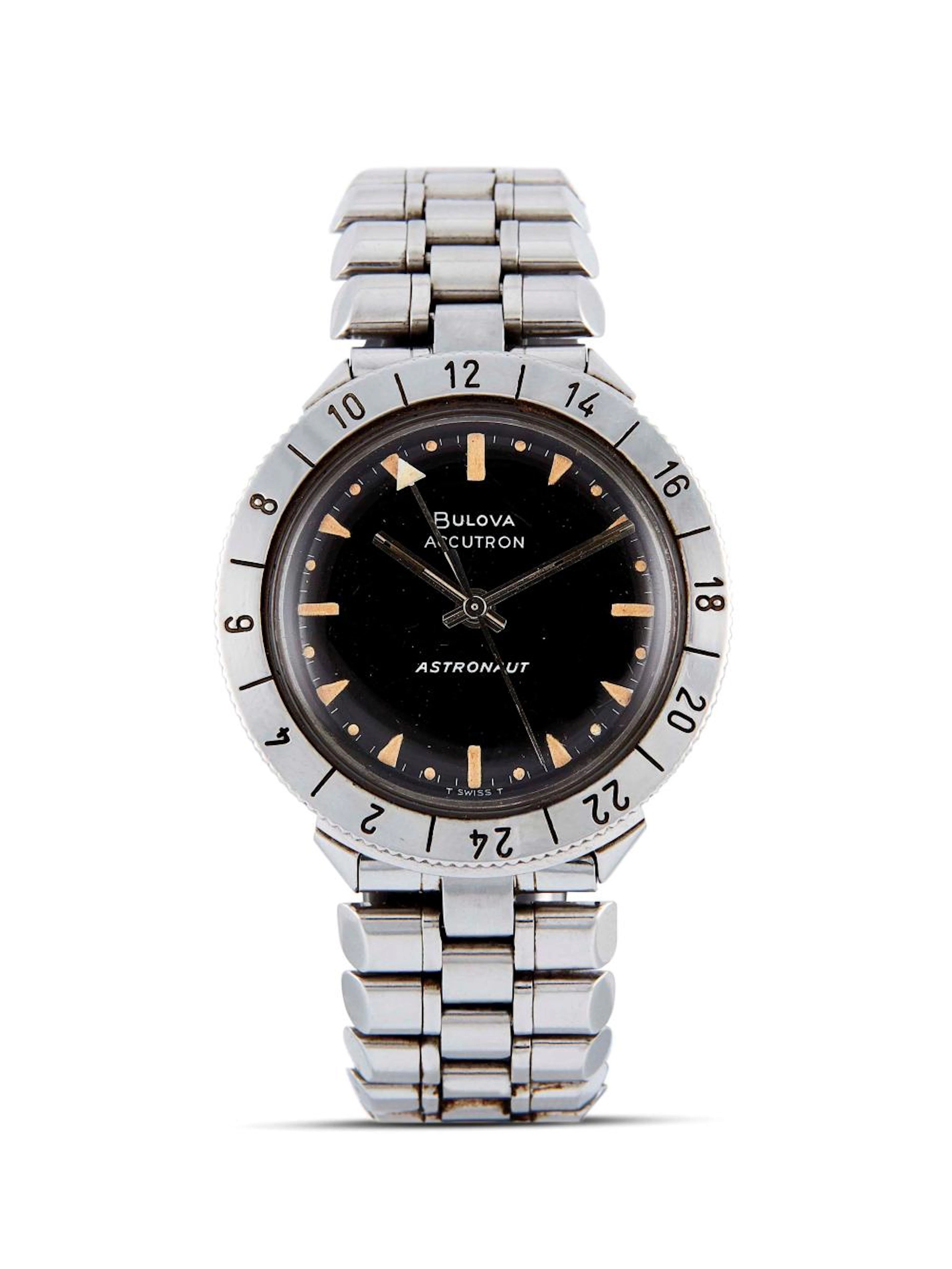 BULOVA ACCUTRON ASTRONAUT N. A697XX cassa in acciaio, quadrante nero con